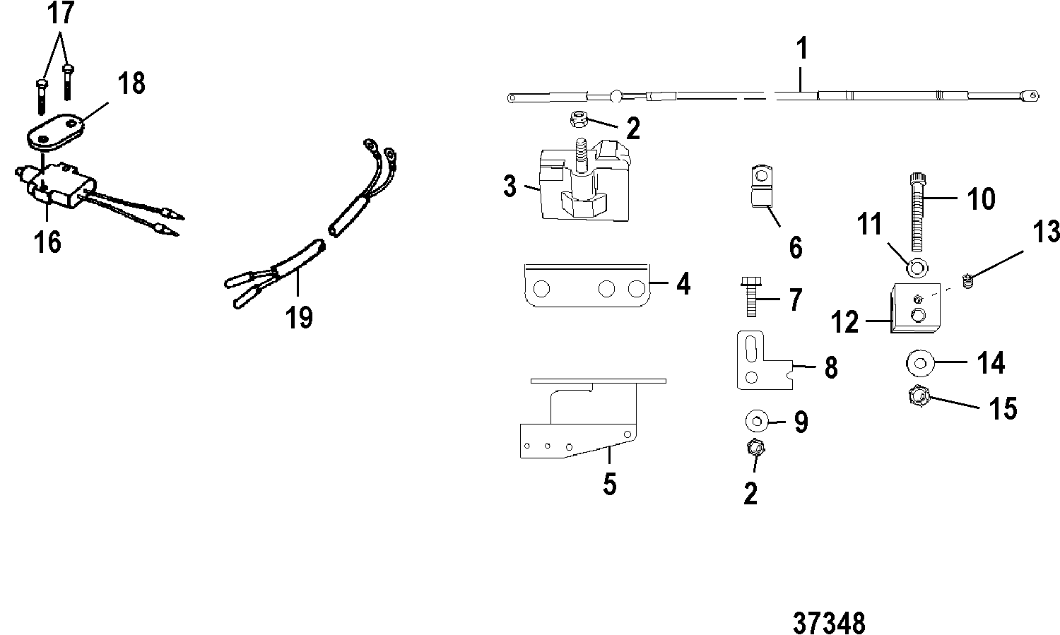 TILLER HANDLE ADAPTOR KIT(JET 80)