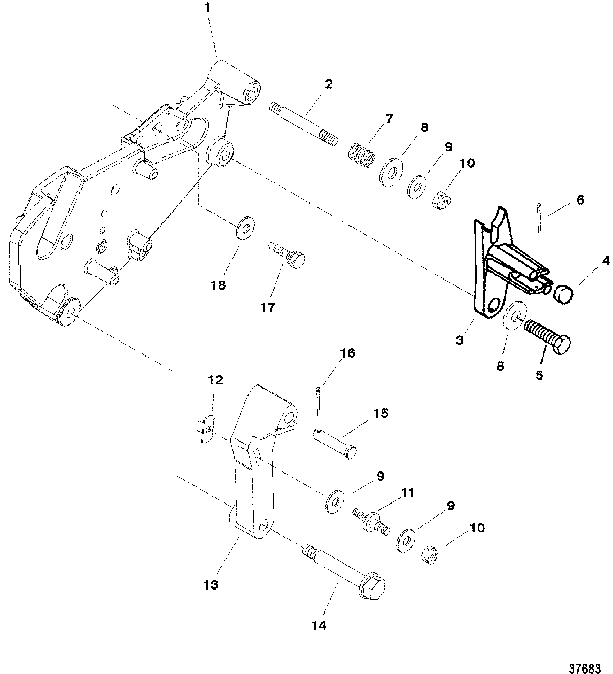 SHIFT BRACKET(BRAVO ENGINES)