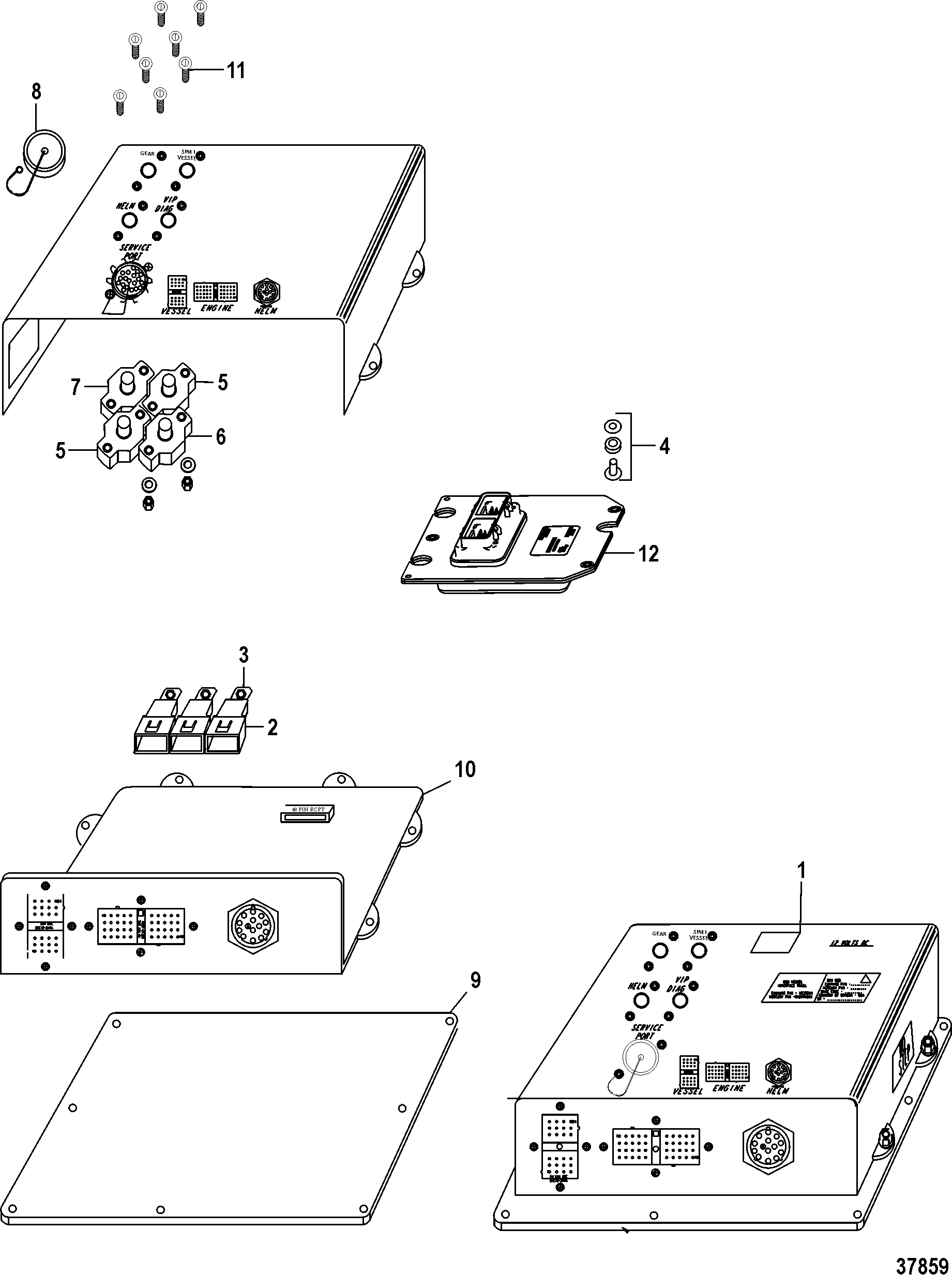 Electrical Components, Vessel Interface Panel (VIP) (48 Pin)