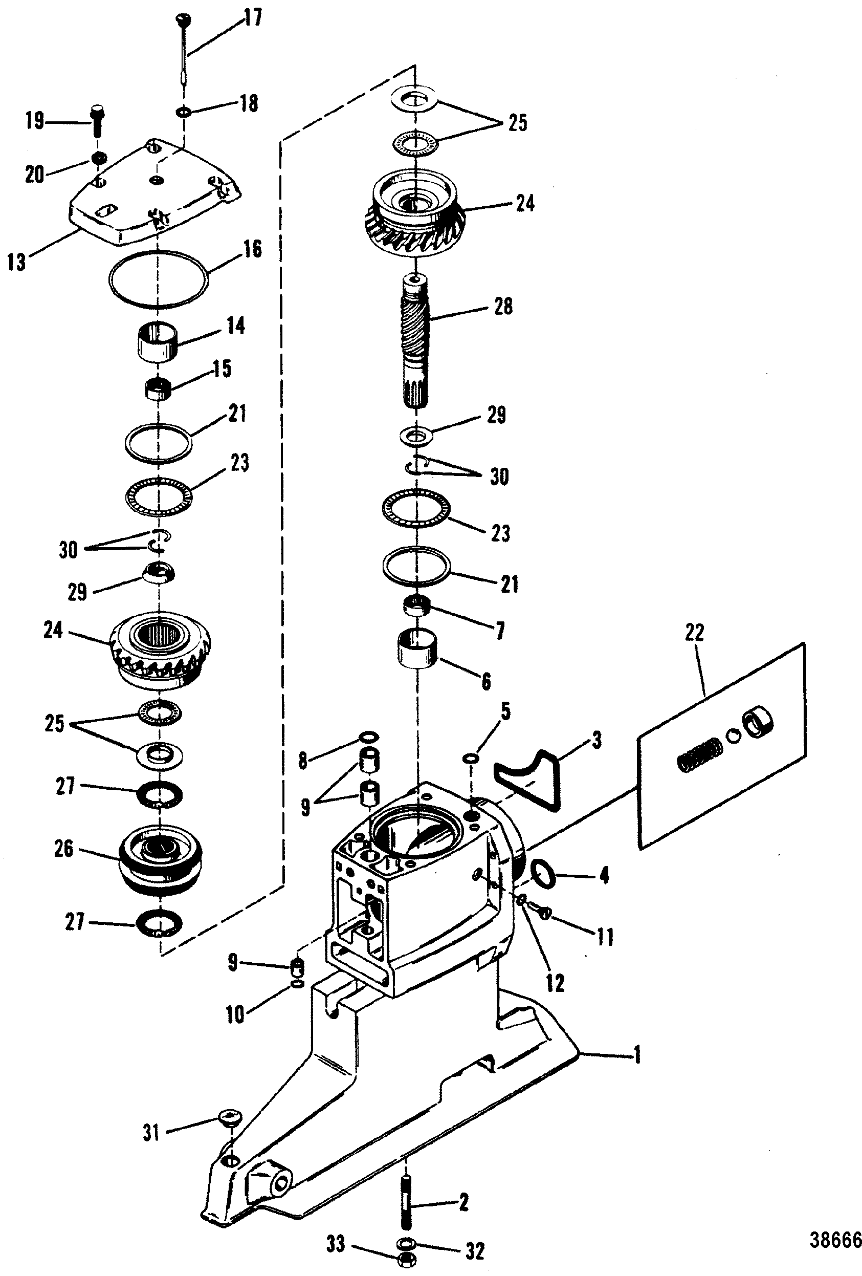 DRIVESHAFT HOUSING AND DRIVE GEARS