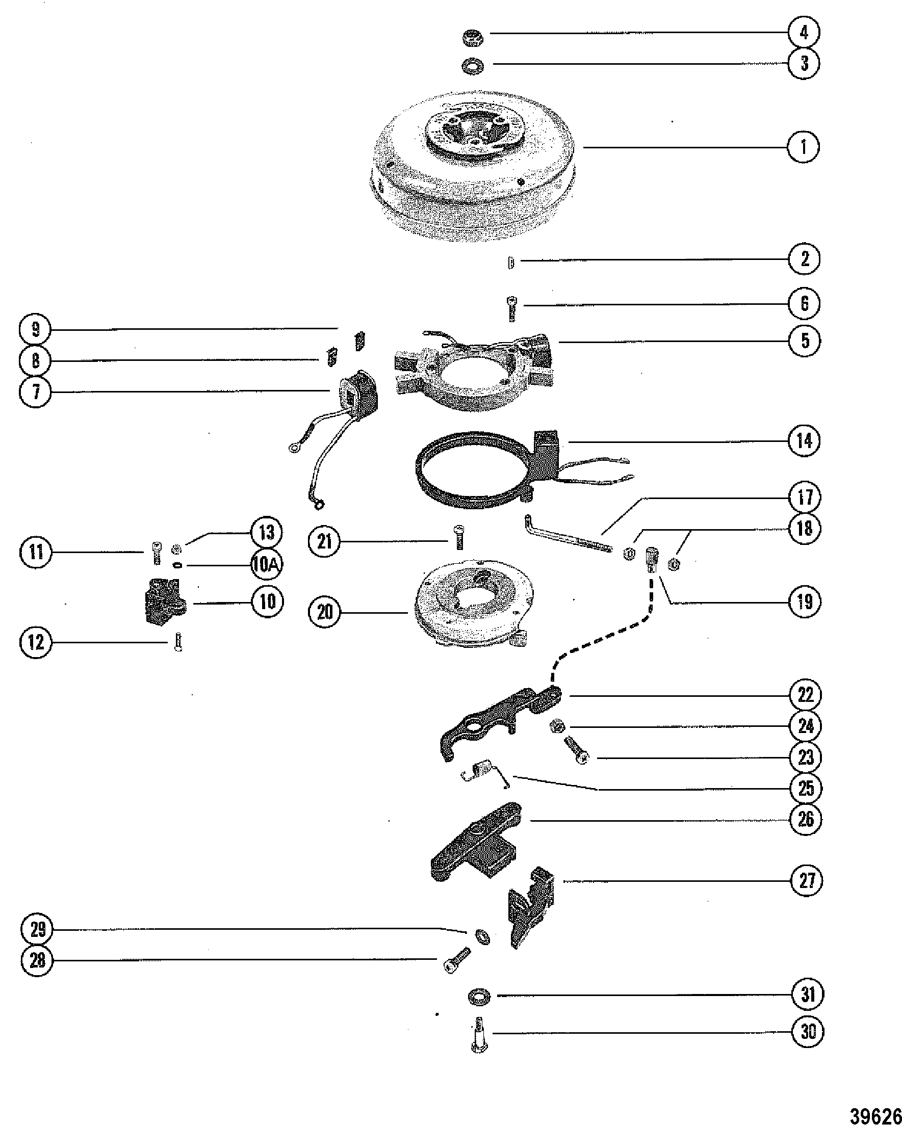 FLYWHEEL AND STATOR
