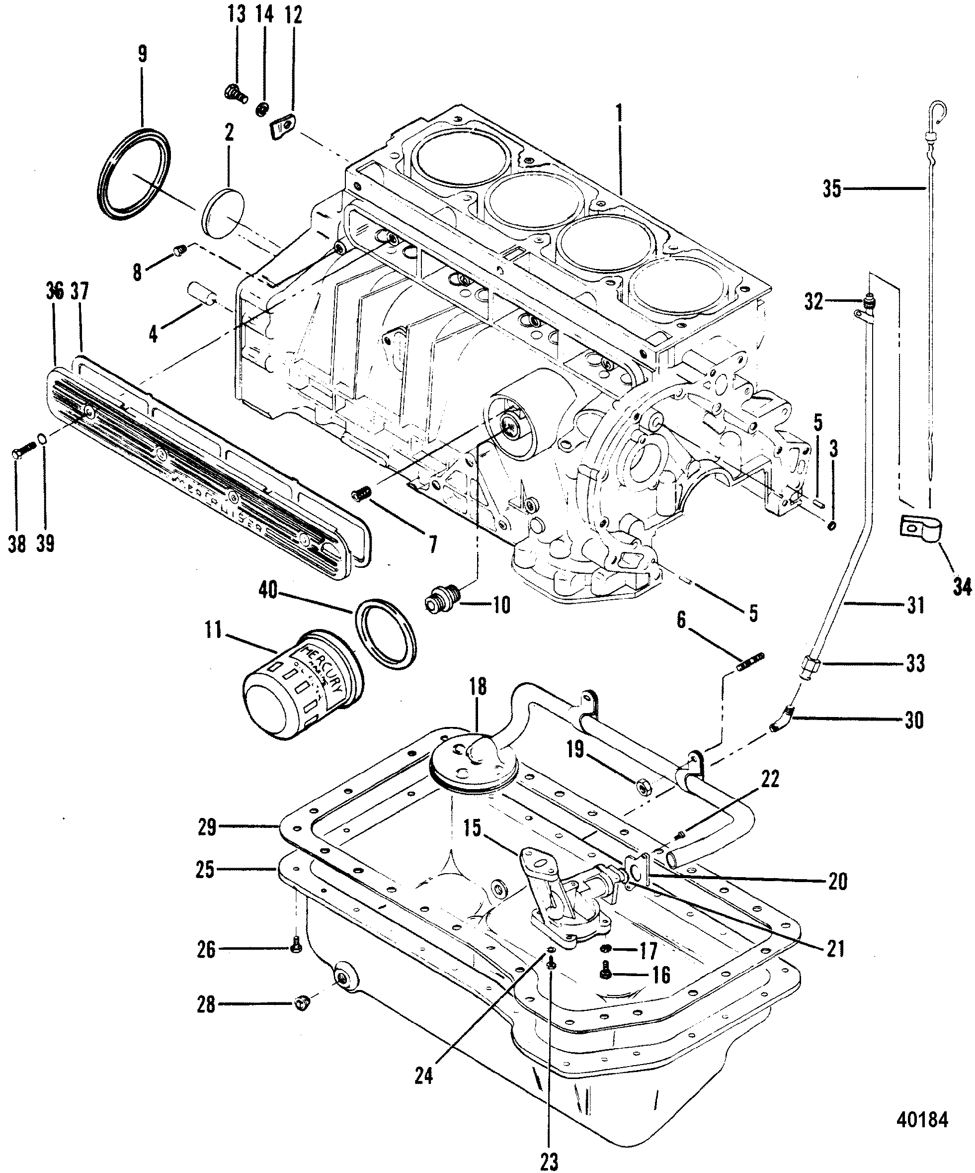 CYLINDER BLOCK, OIL PUMP AND OIL PAN