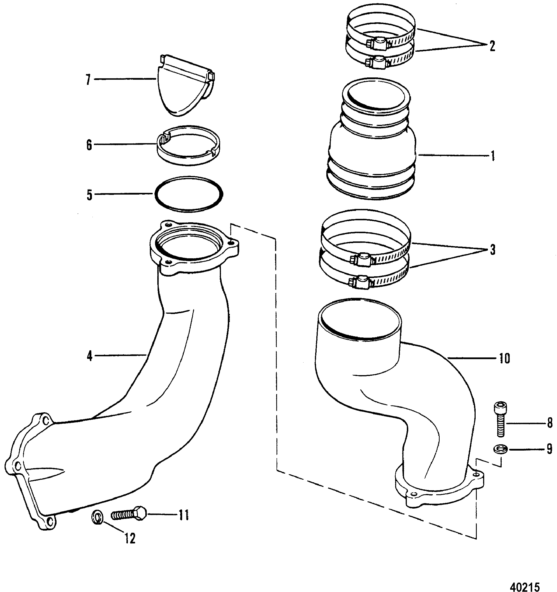 EXHAUST ELBOW, Without Exhaust Tube