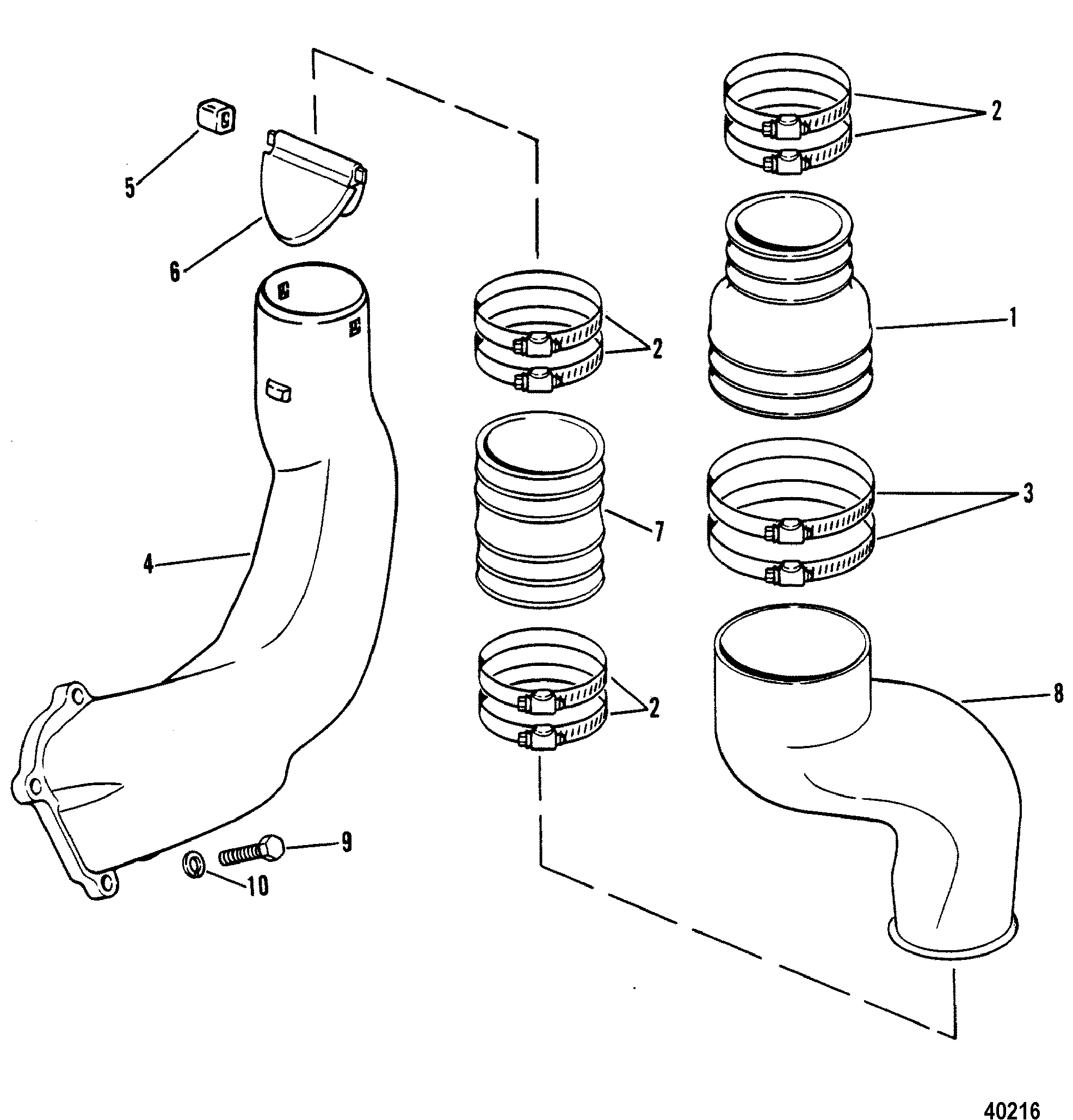EXHAUST ELBOW, With Exhaust Tube