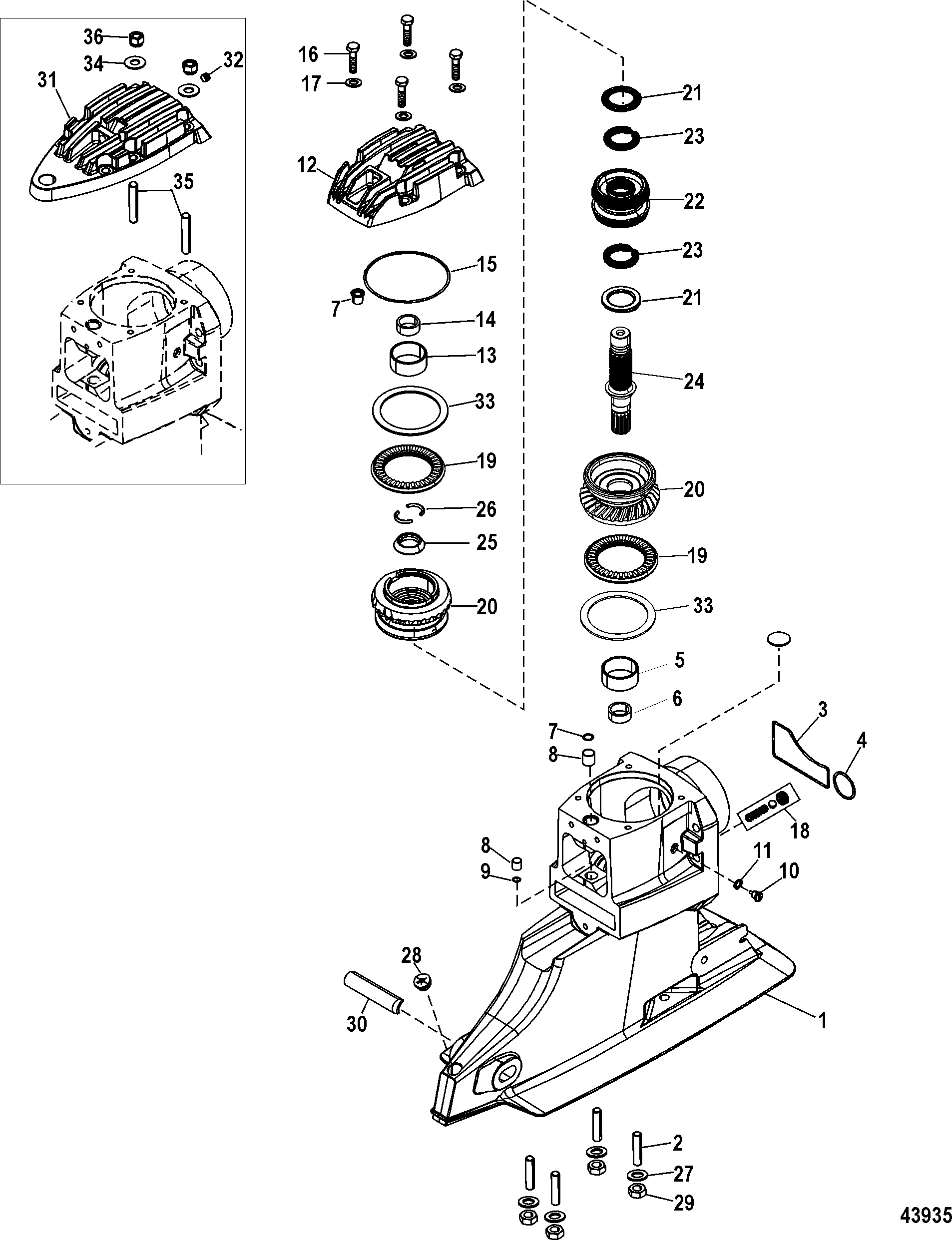 Driveshaft Housing and Drive Gears