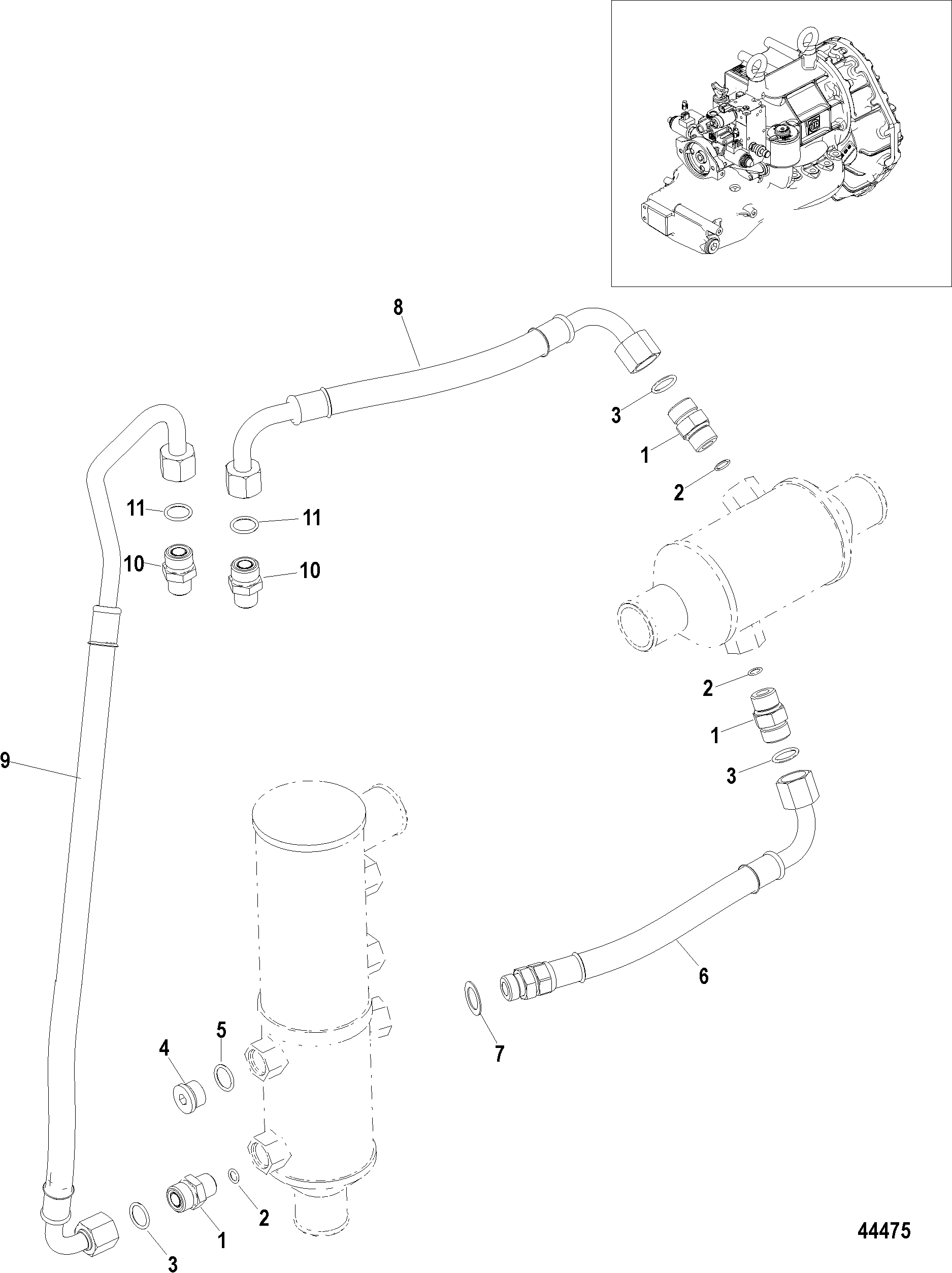 Transmission Oil Lines, With Drop Box