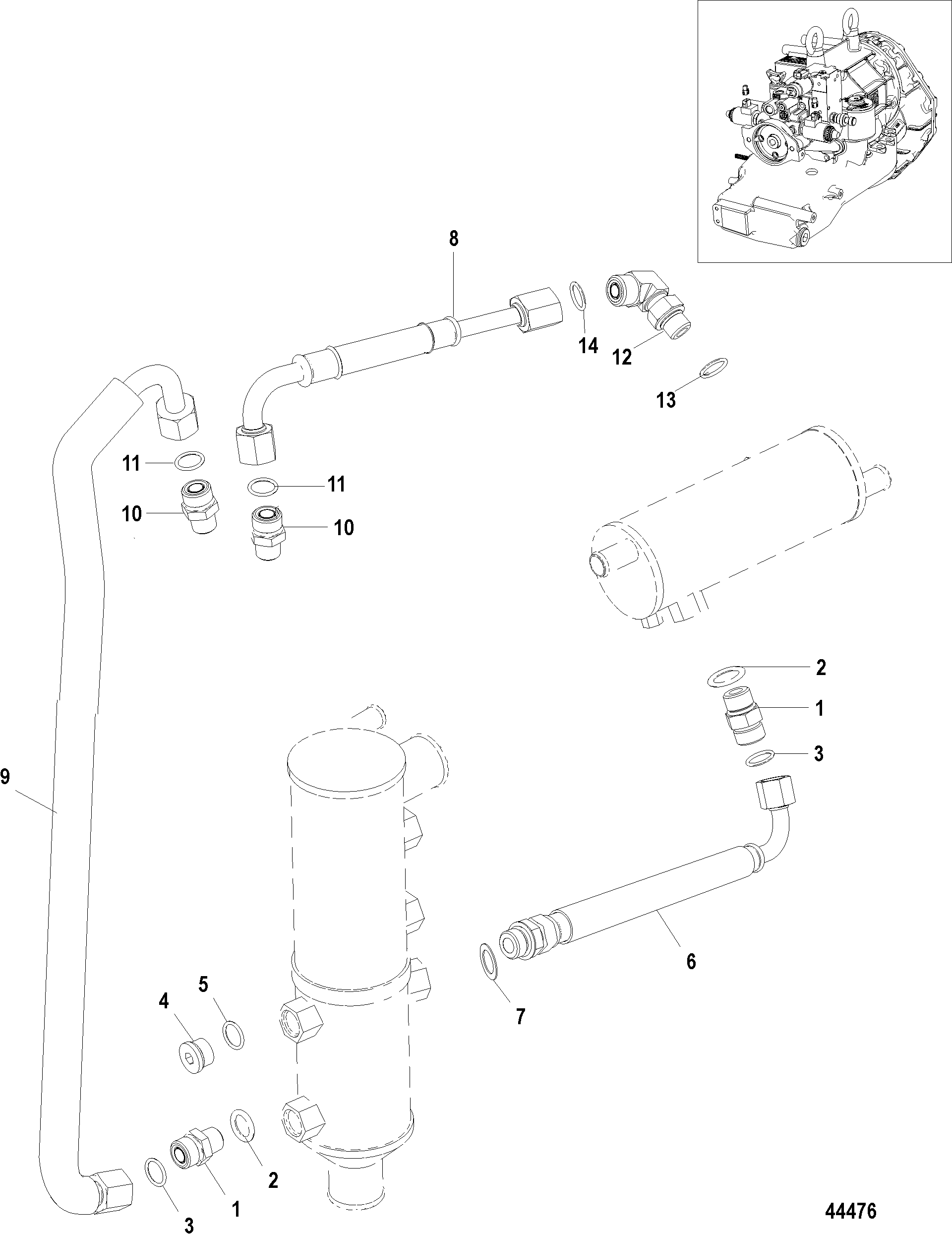 Transmission Oil Lines, With Drop Box Cold Water Cooler