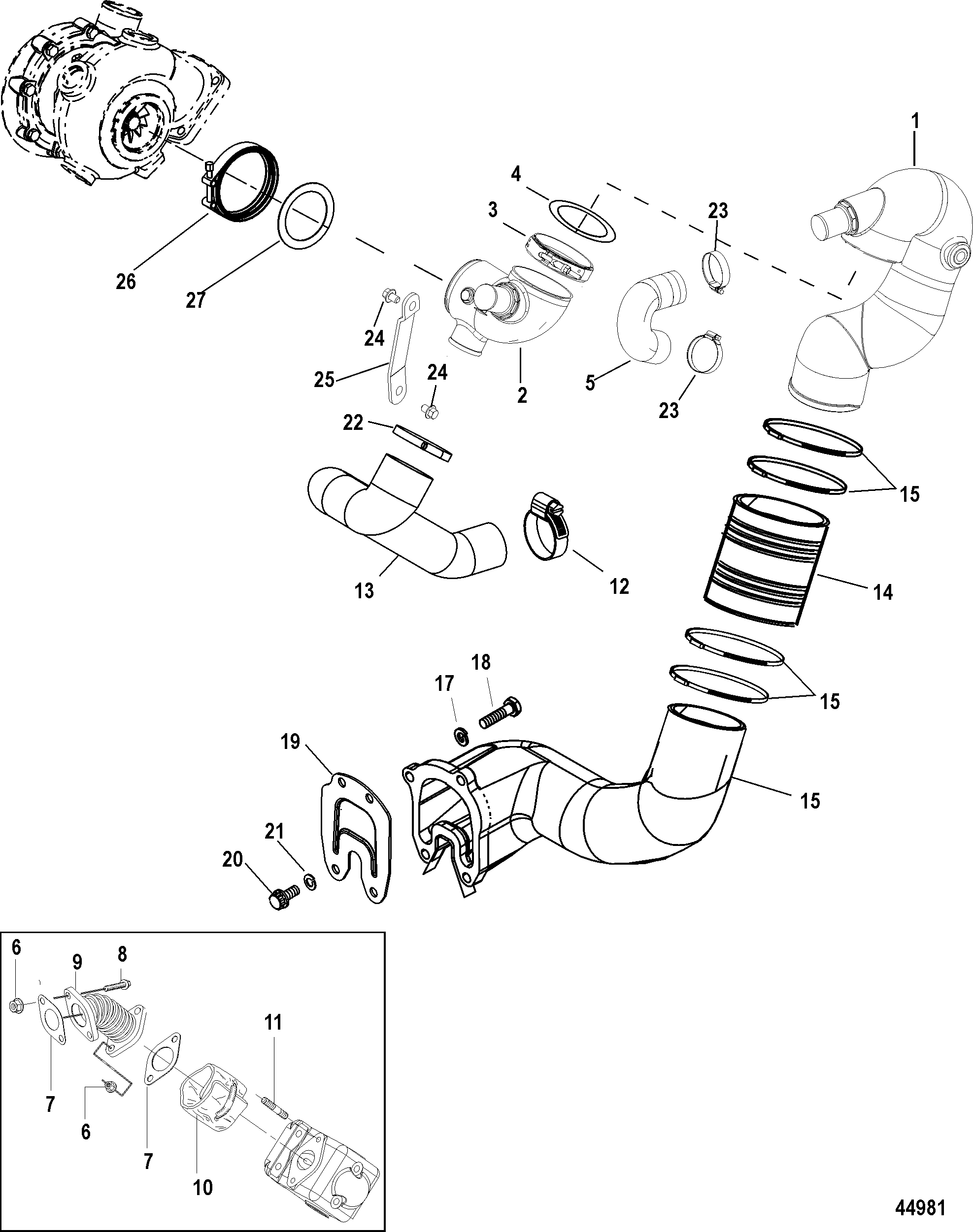 Exhaust Components, Sterndrive - Design II