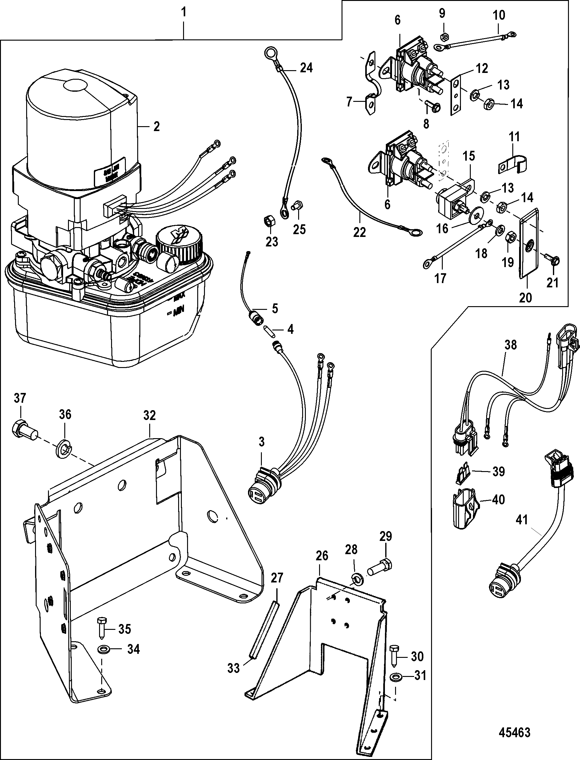 HYDRAULIC PUMP AND BRACKET