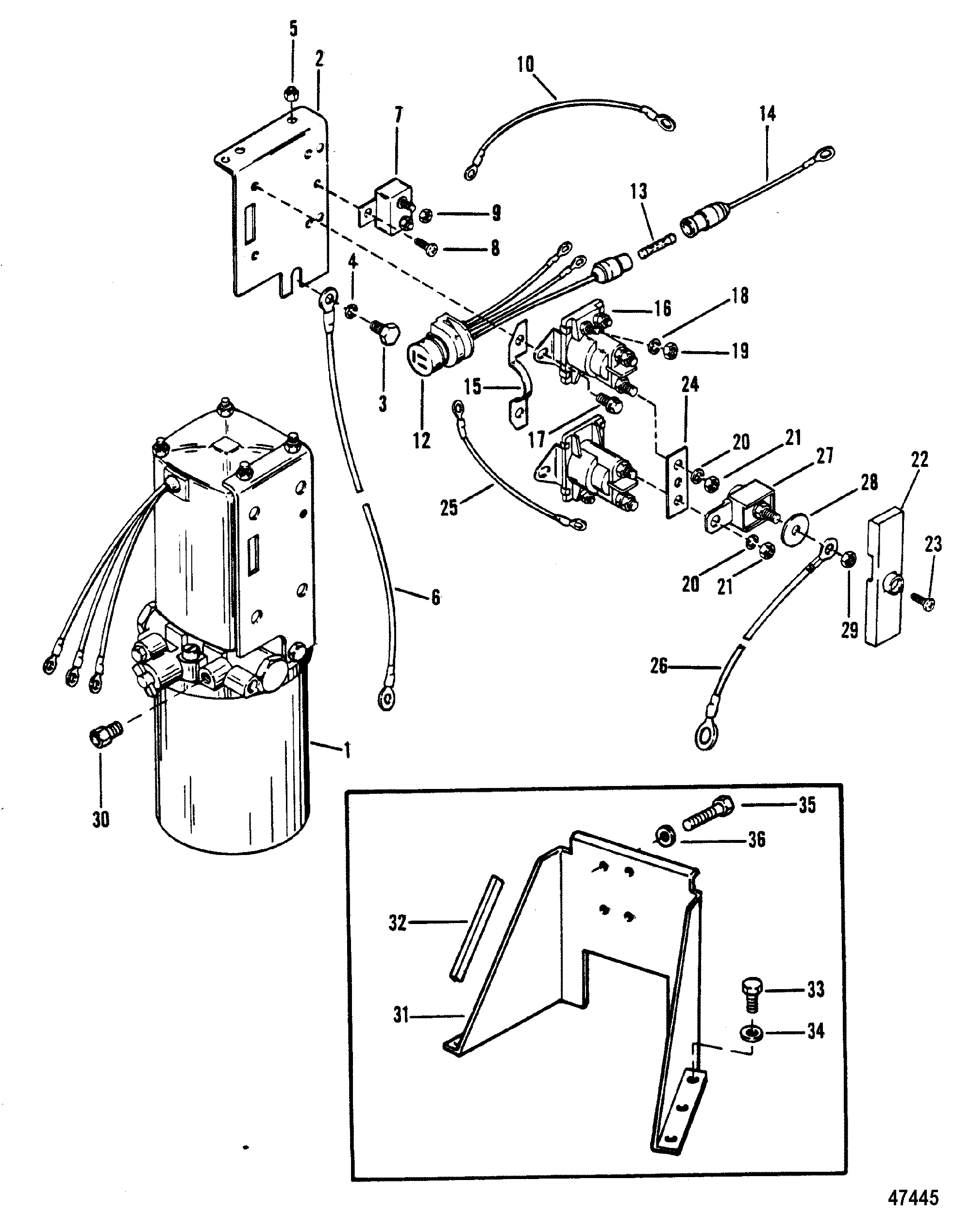 HYDRAULIC PUMP AND BRACKET(OILDYNE PUMP METAL RESERVOIR)