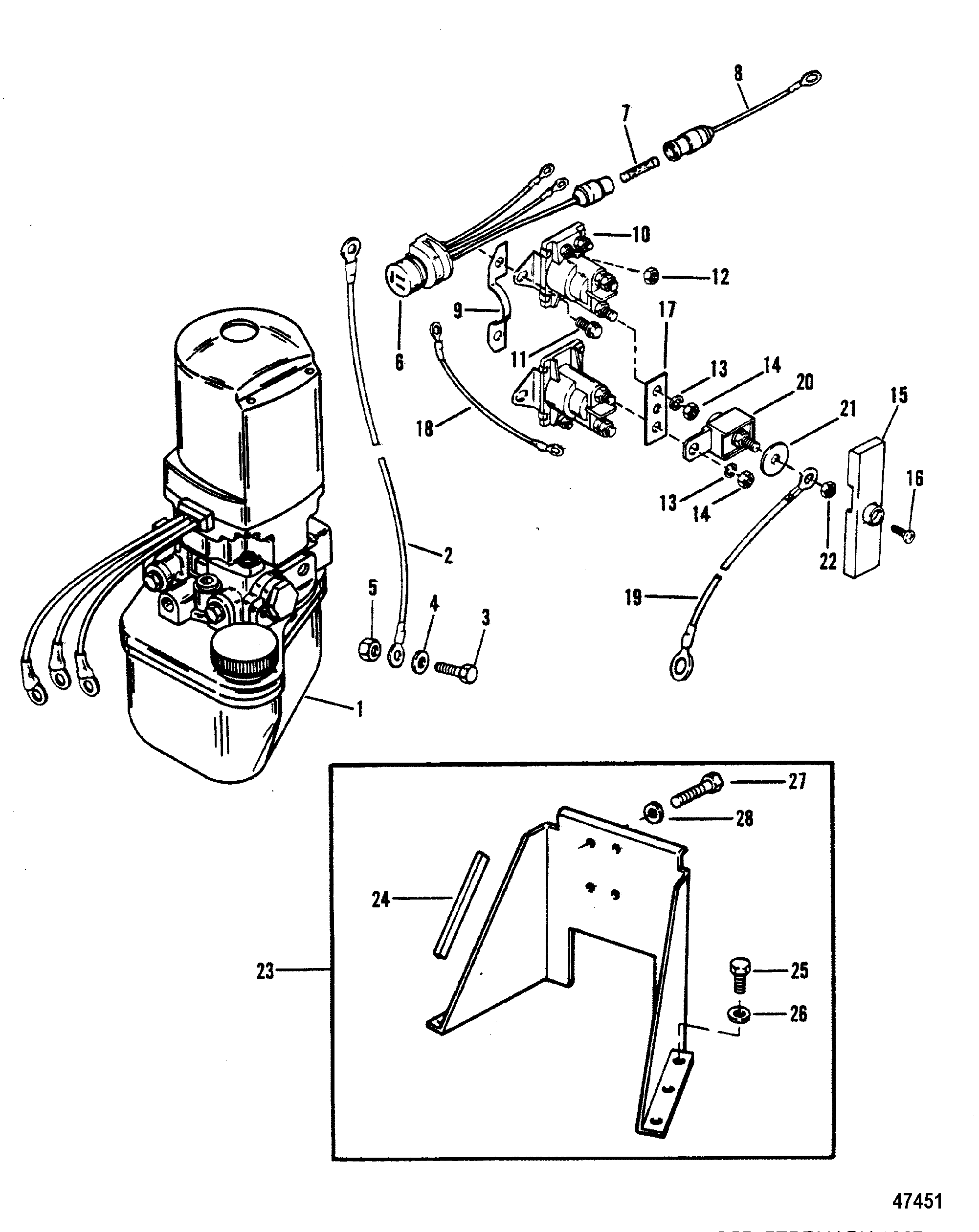HYDRAULIC PUMP AND BRACKET(OILDYNE PUMP PLASTIC RESERVOIR)