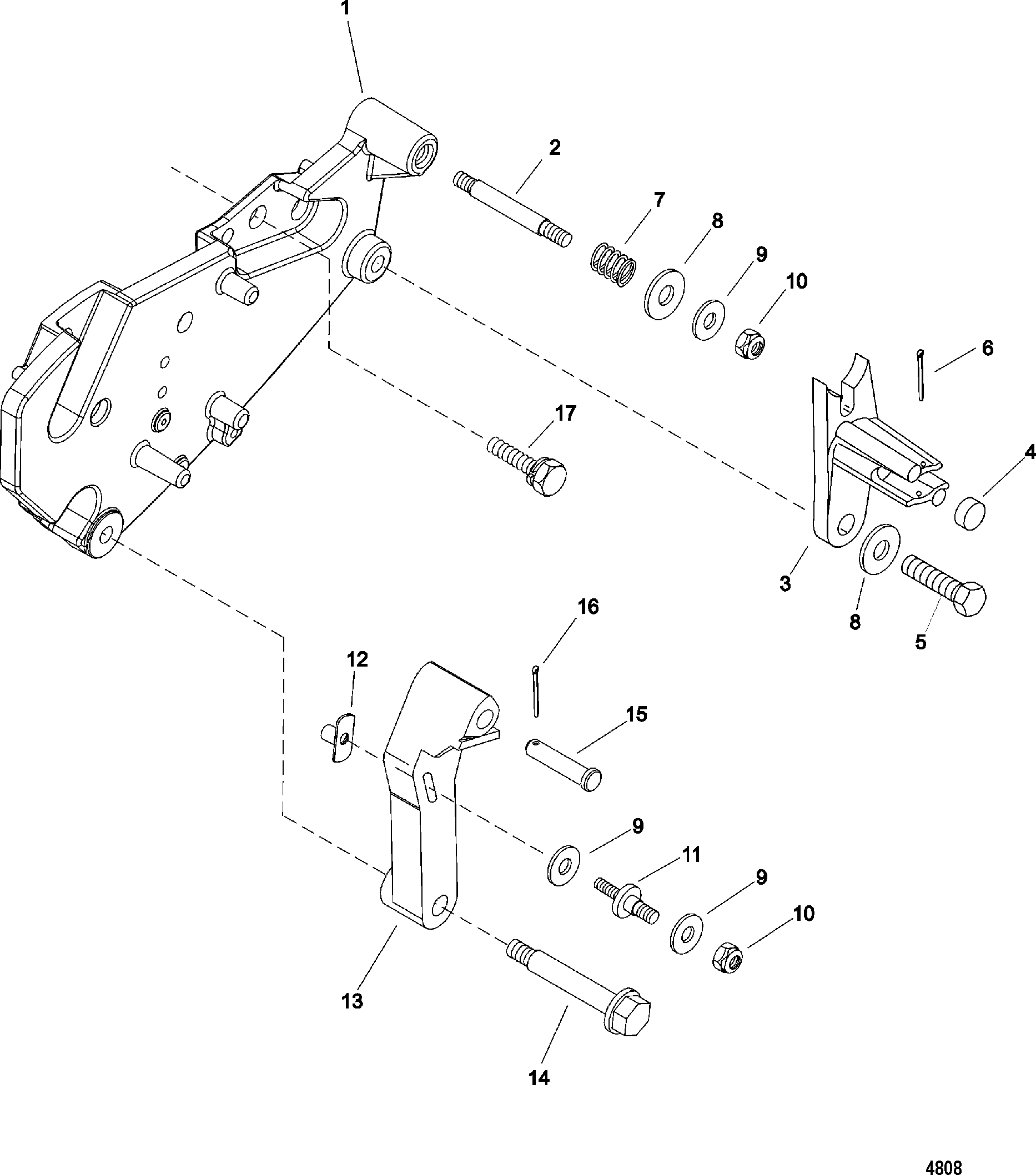 SHIFT BRACKET(Mechanical Shift )(SN-0M659999 and Below)