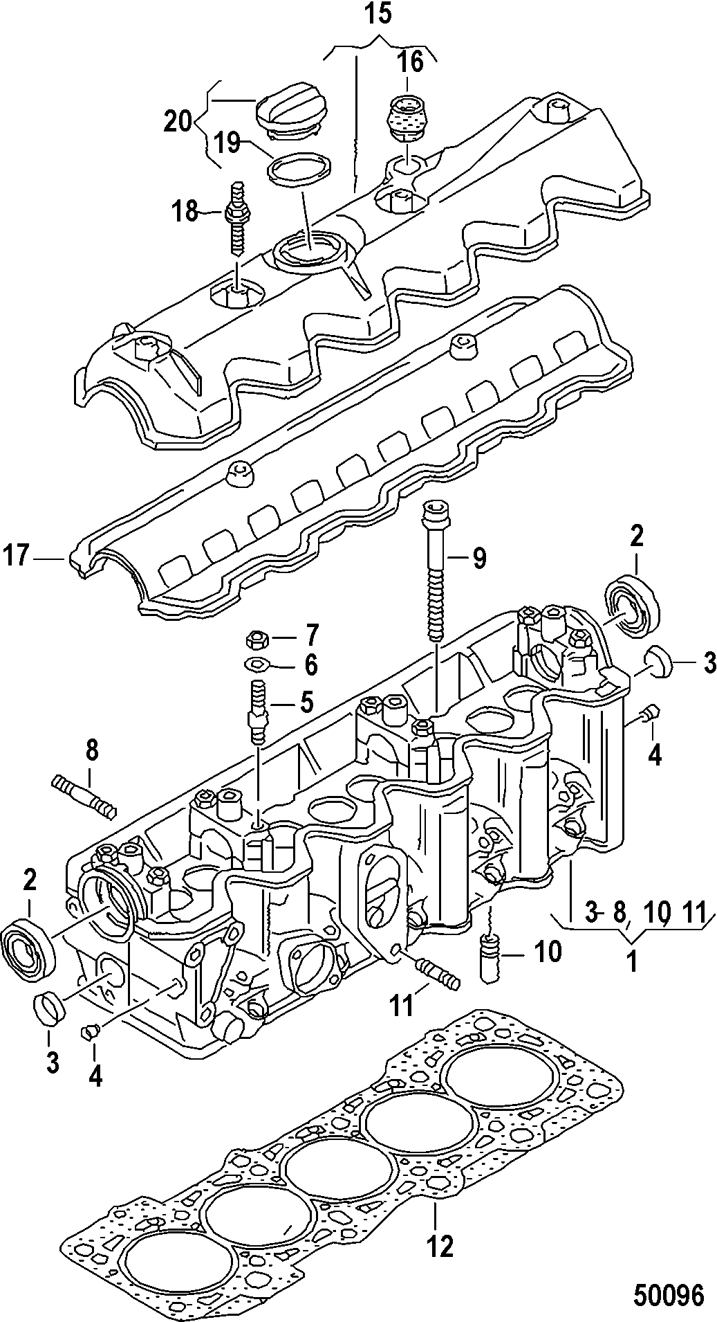 CYLINDER HEAD, w/ Cover