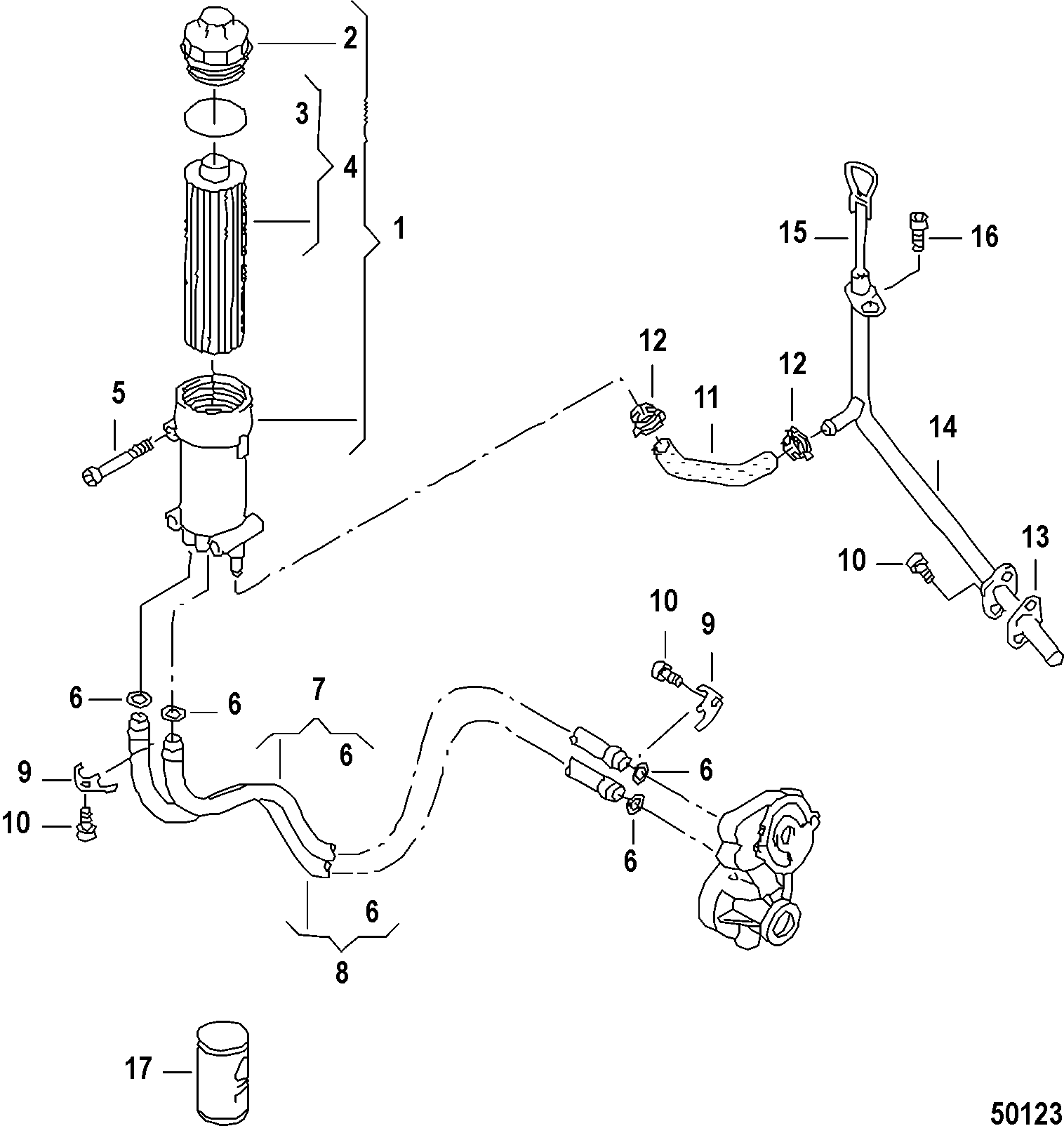 OIL FILTER AND BRACKET