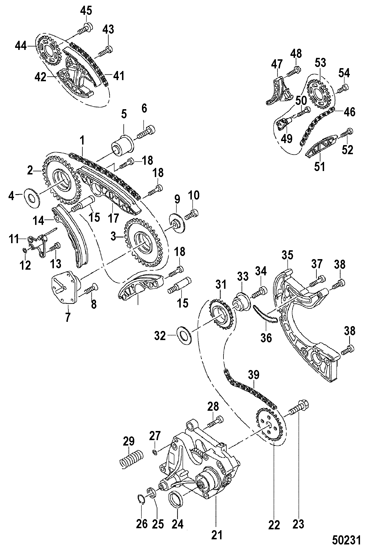 TIMING CHAIN AND SLIDE RAIL