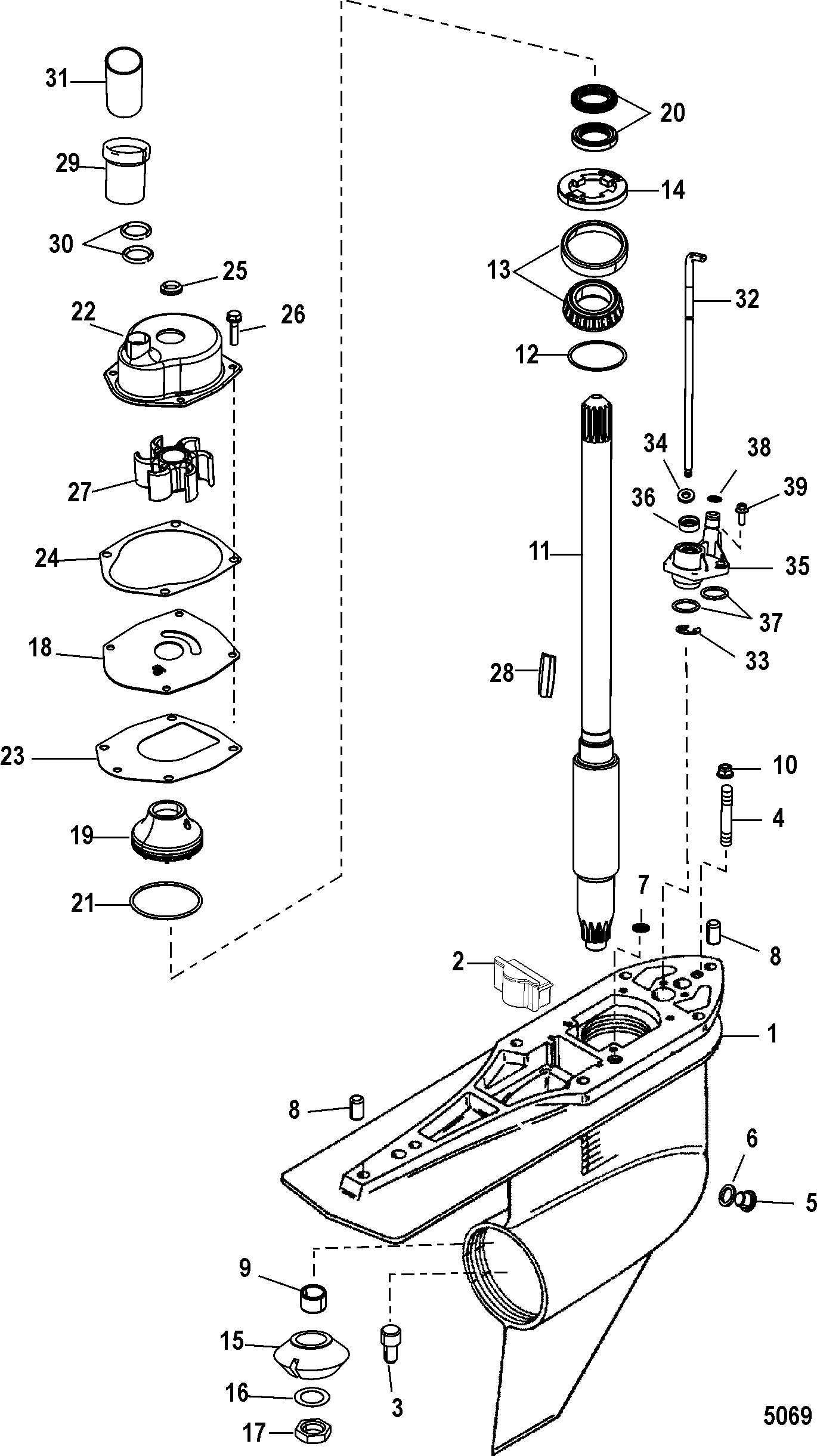 GEAR HOUSING(DRIVESHAFT)(COUNTER ROTATION)