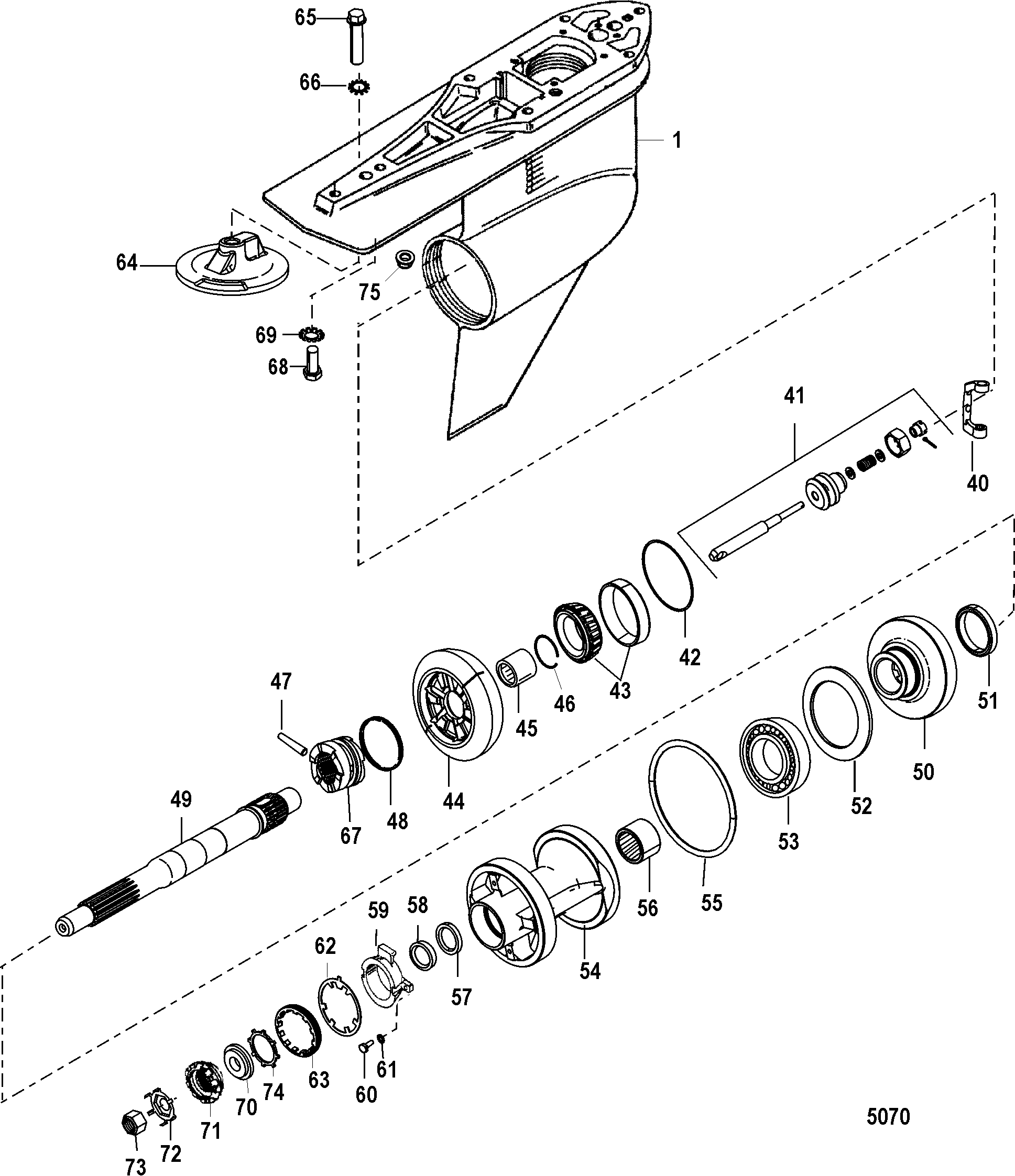 GEAR HOUSING(PROP SHAFT)(STANDARD ROTATION)
