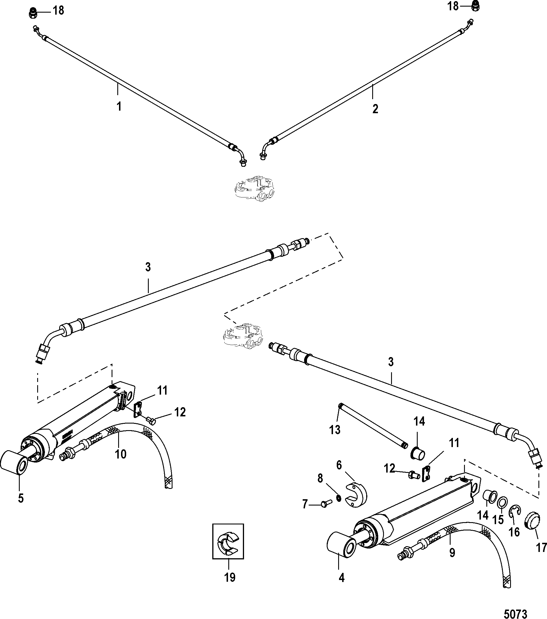 TRIM CYLINDERS AND HYDRAULIC HOSES