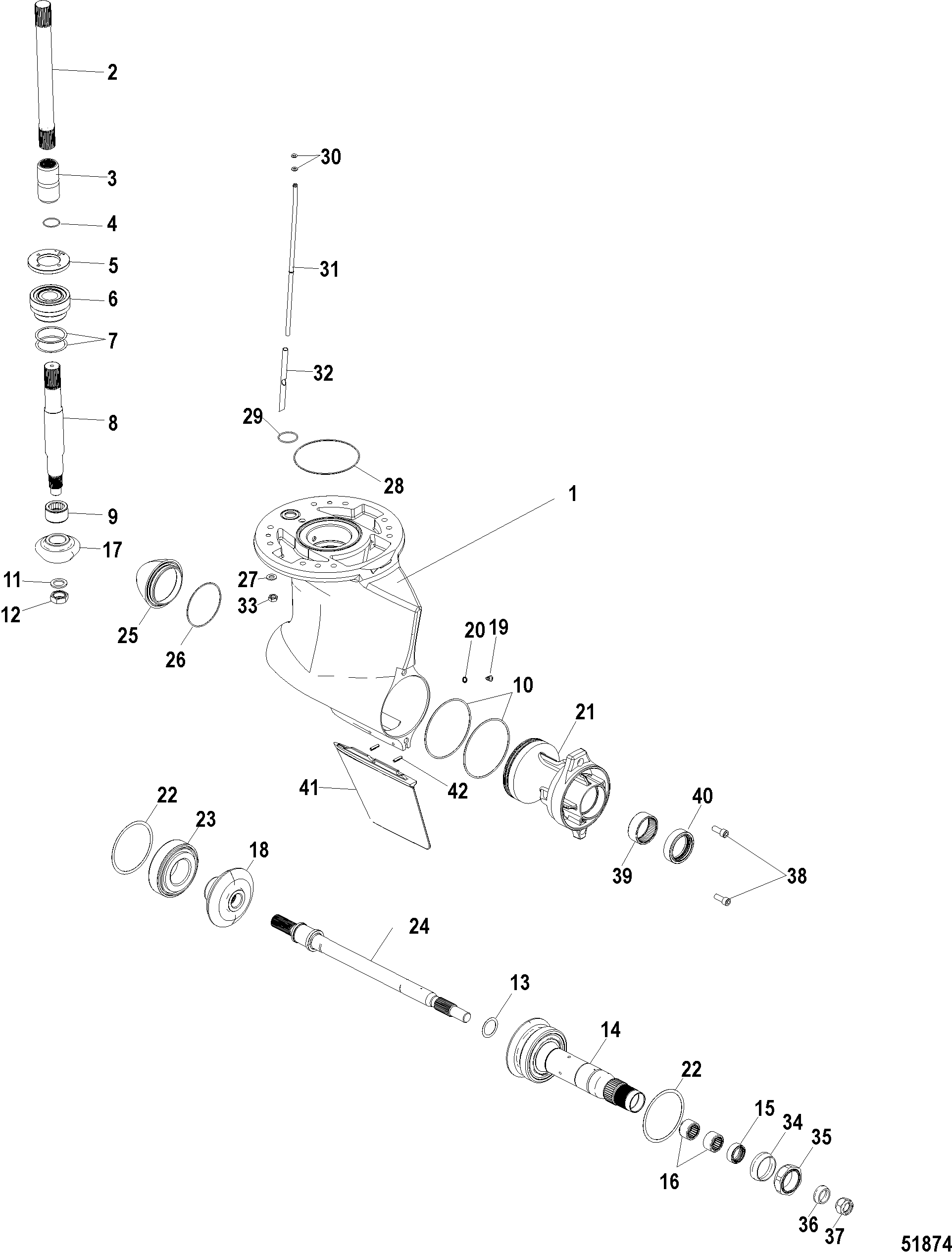 Gear Housing, Design-II (0M963535 and Up)