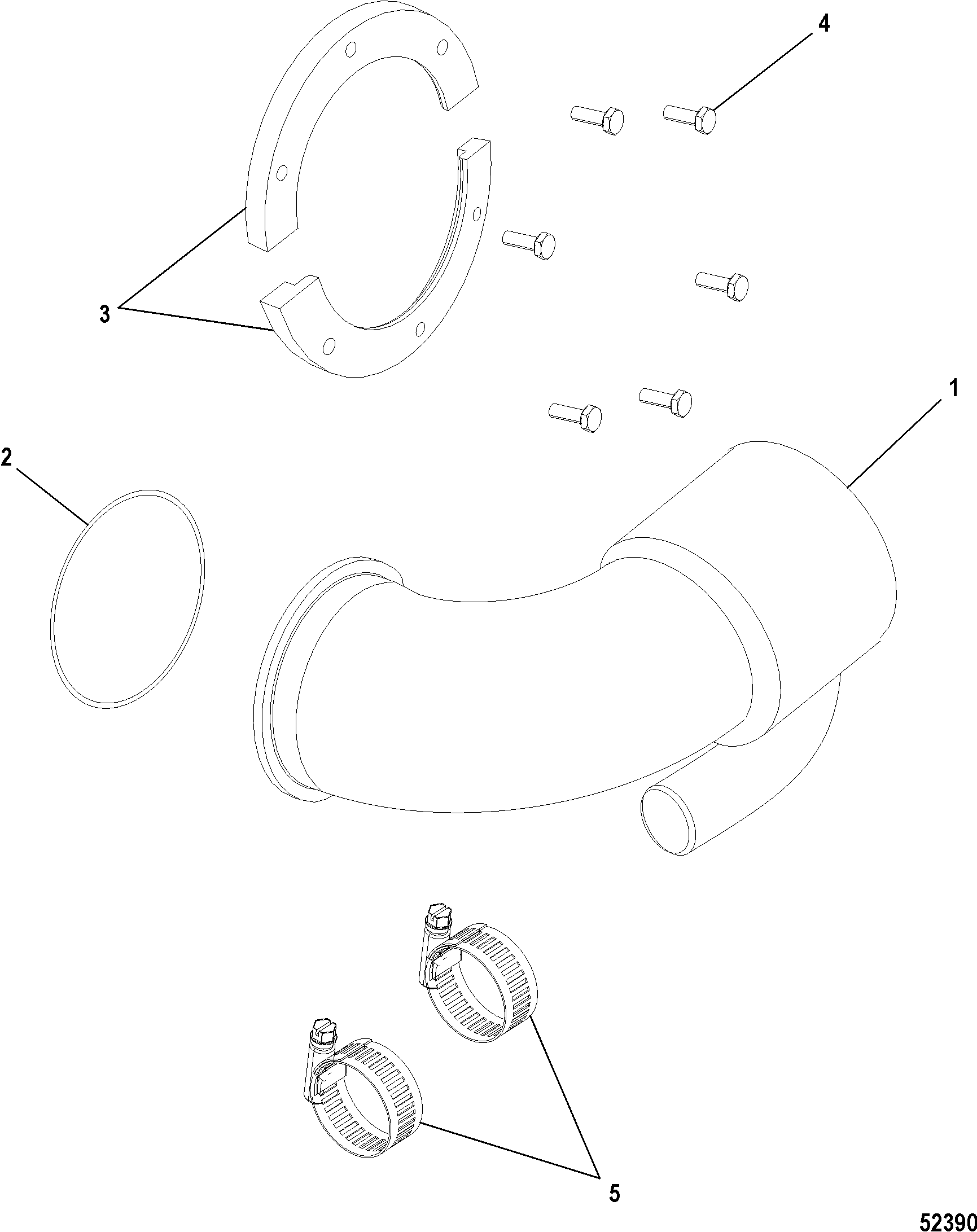 Elbow, POD Exhaust, With Scavenging Hose Bib