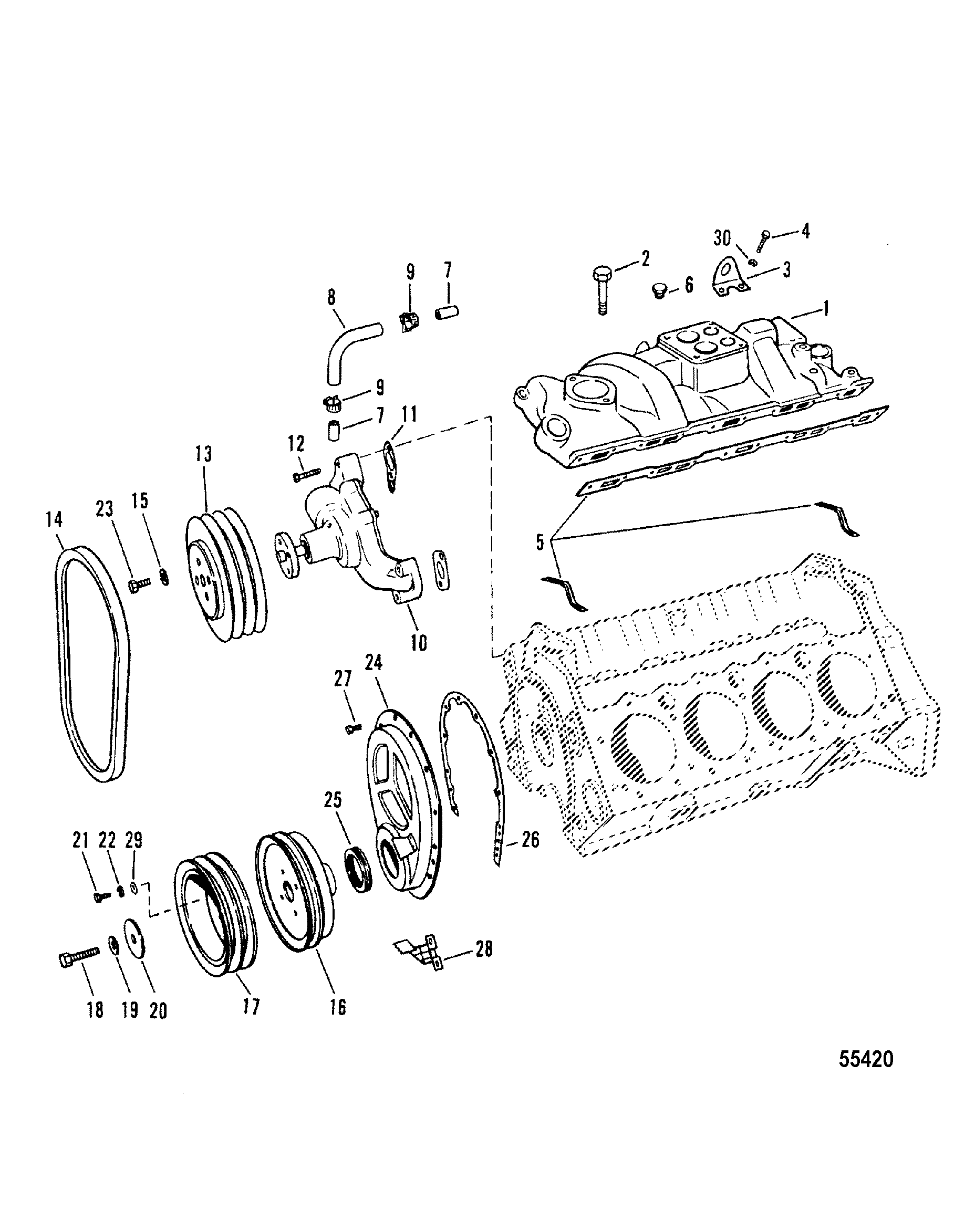 INTAKE MANIFOLD AND FRONT COVER