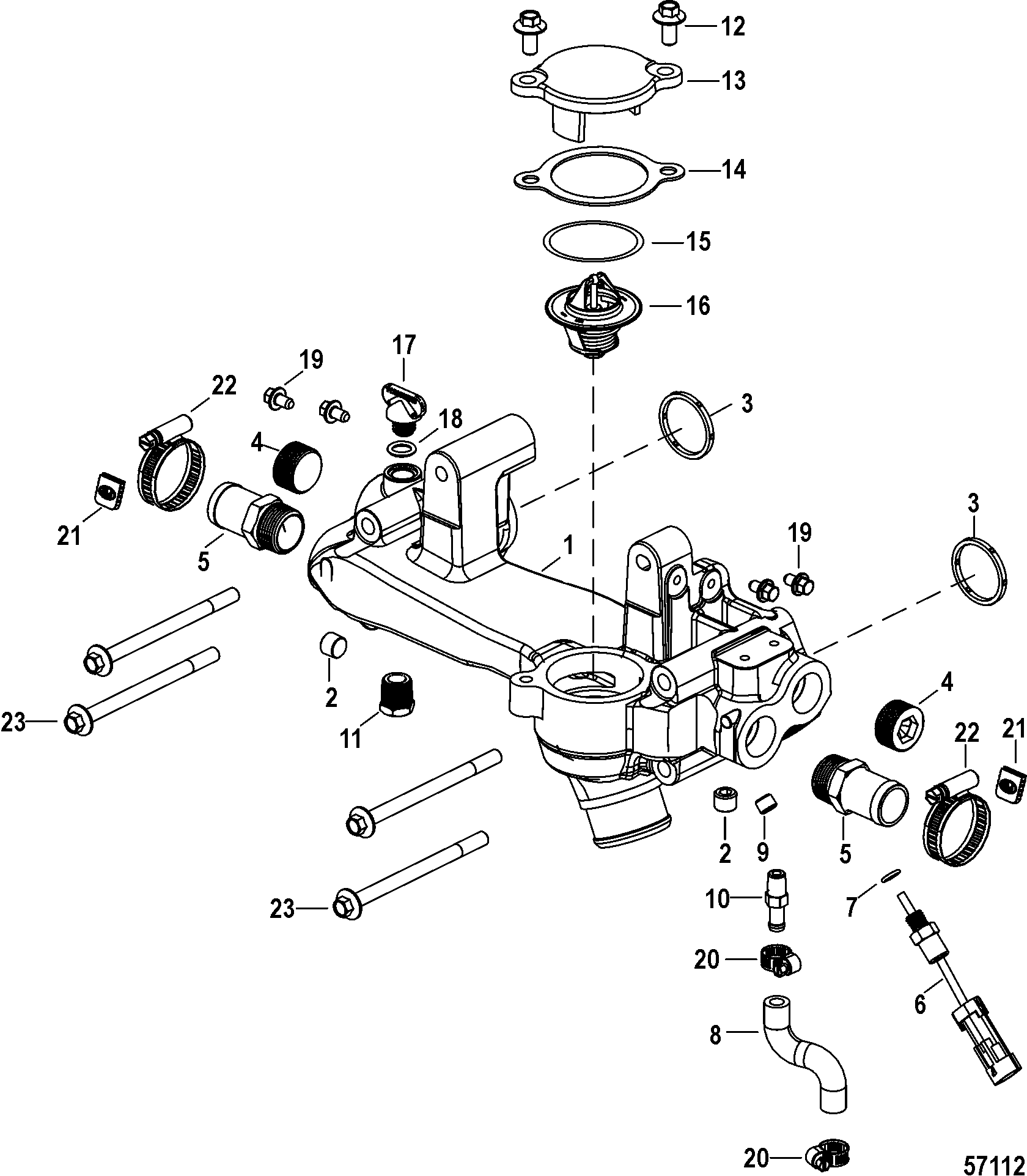 Raw Water Cooling, Crossover Assembly