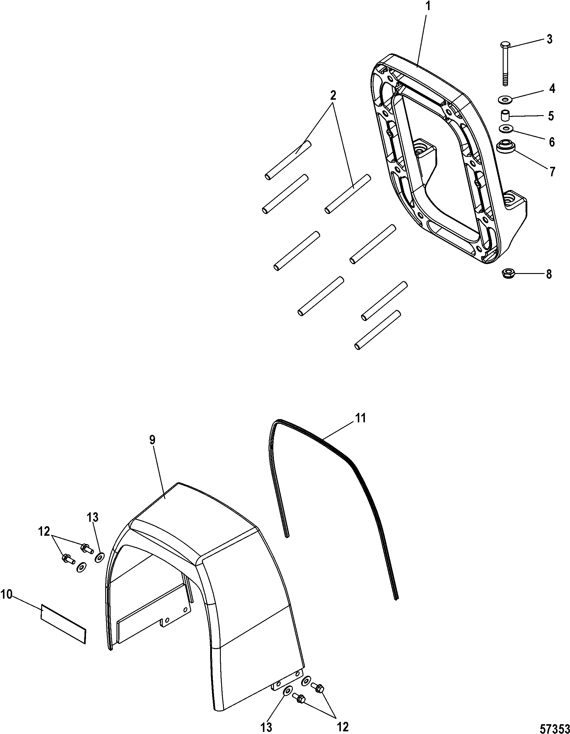Transom Plate, Inner and Outer Cowl