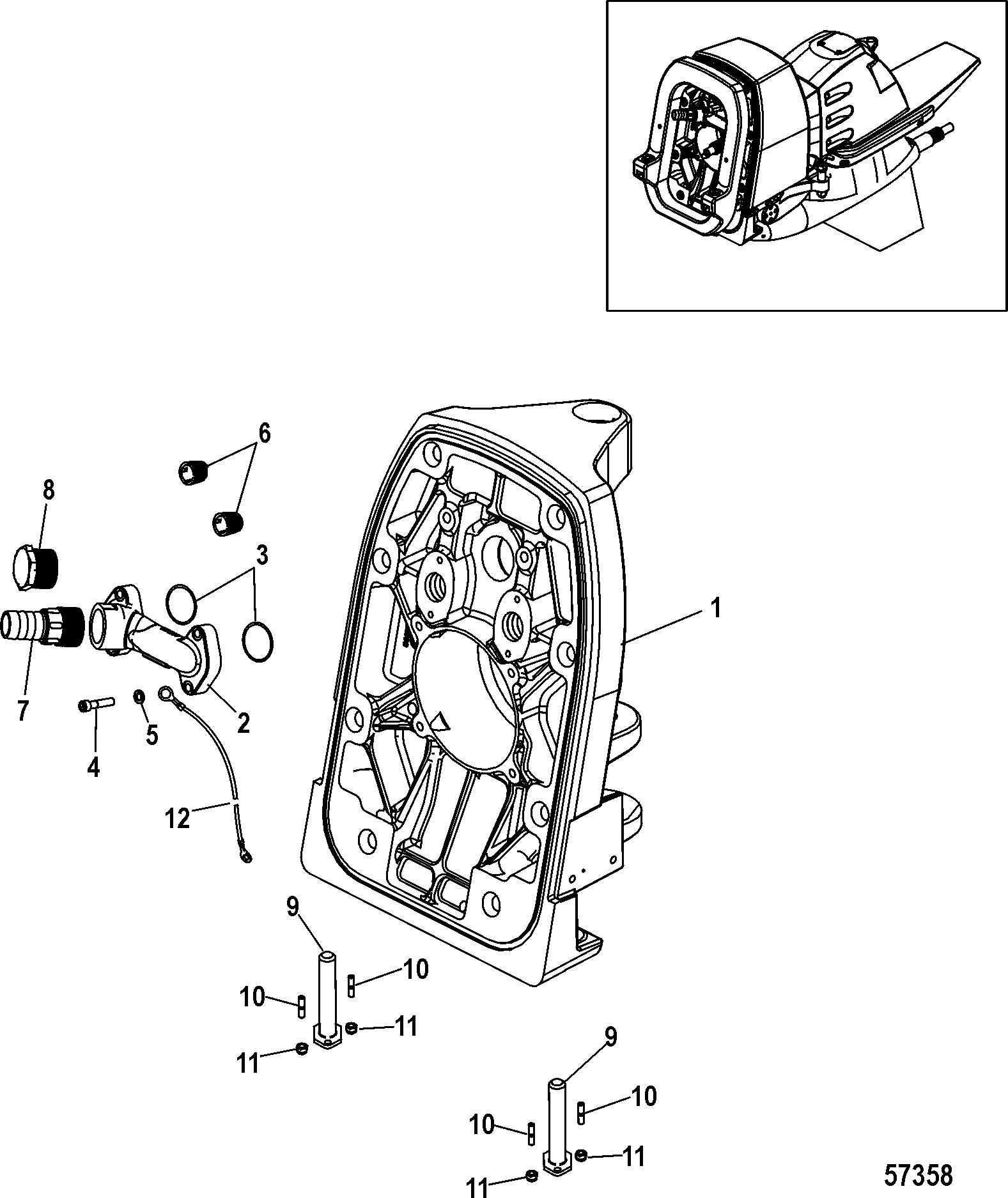 Transom Plate, Outer-Fore and Driveline