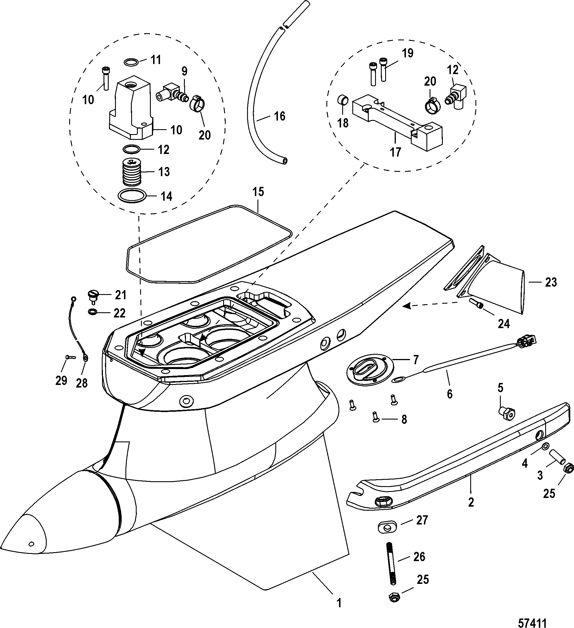 Gear Housing Assembly(0M971211 and Below)