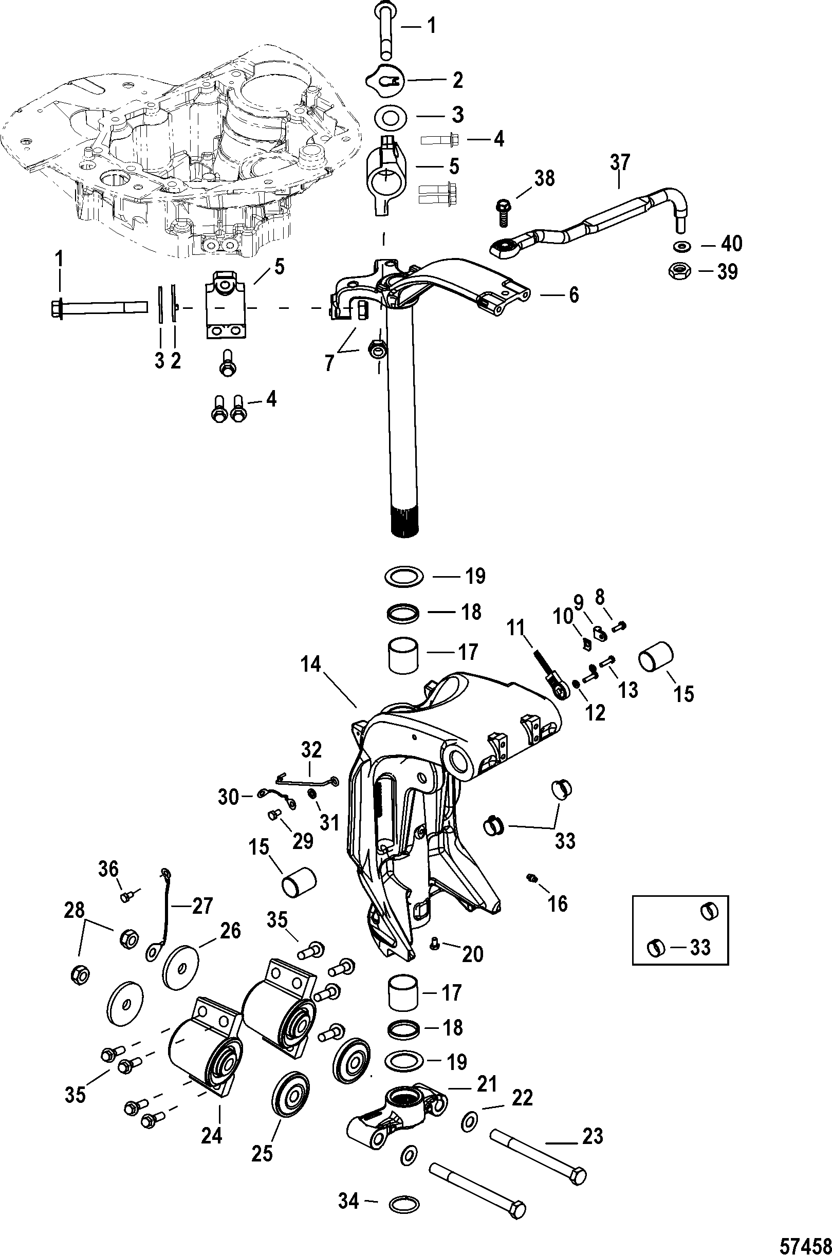 Swivel Bracket and Swivel Pin, SeaPro
