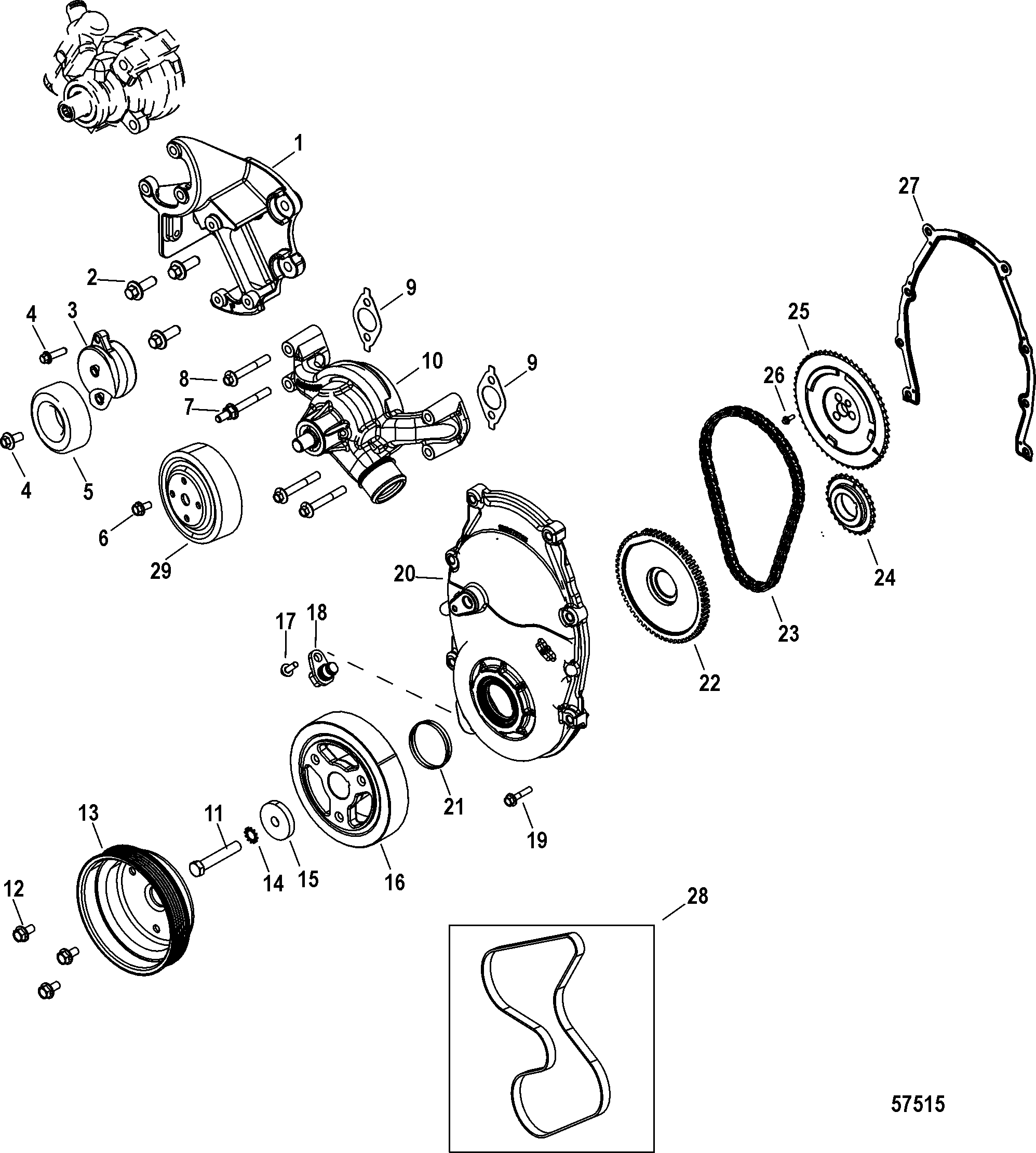 Front Cover and Circulating Pump