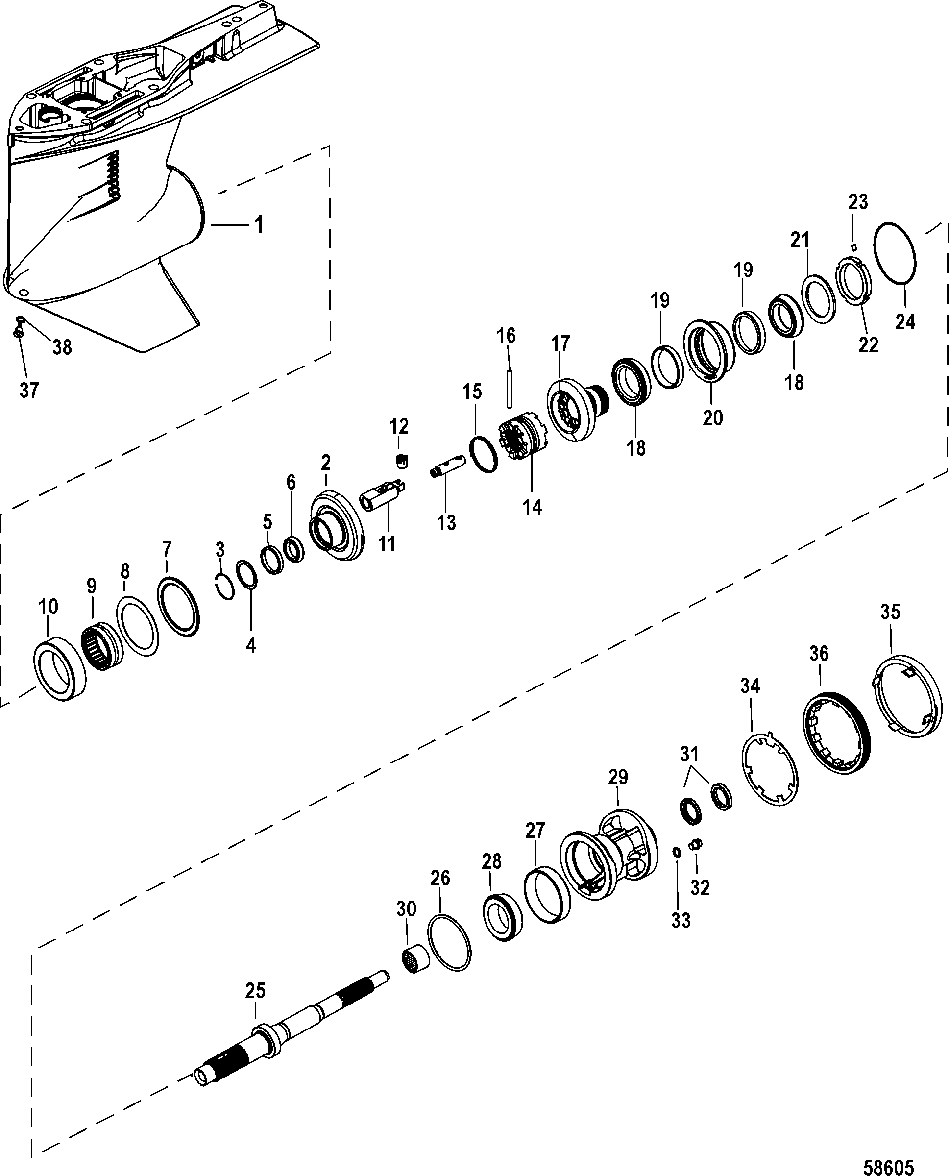 Gear Housing, Propeller Shaft, Counter, SEAPRO
