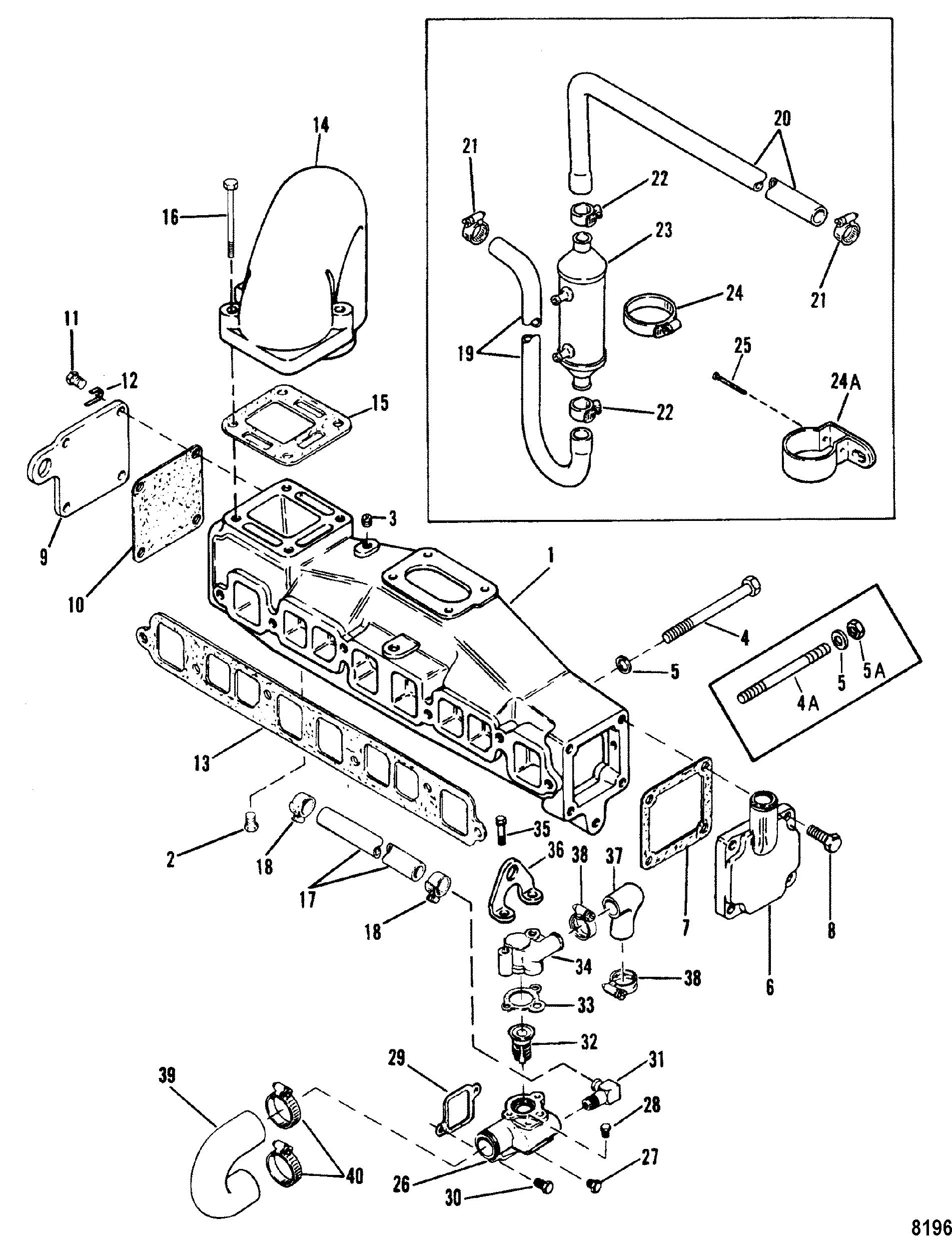 Exhaust Manifold and Water System(With End Caps) 3.0L  Only