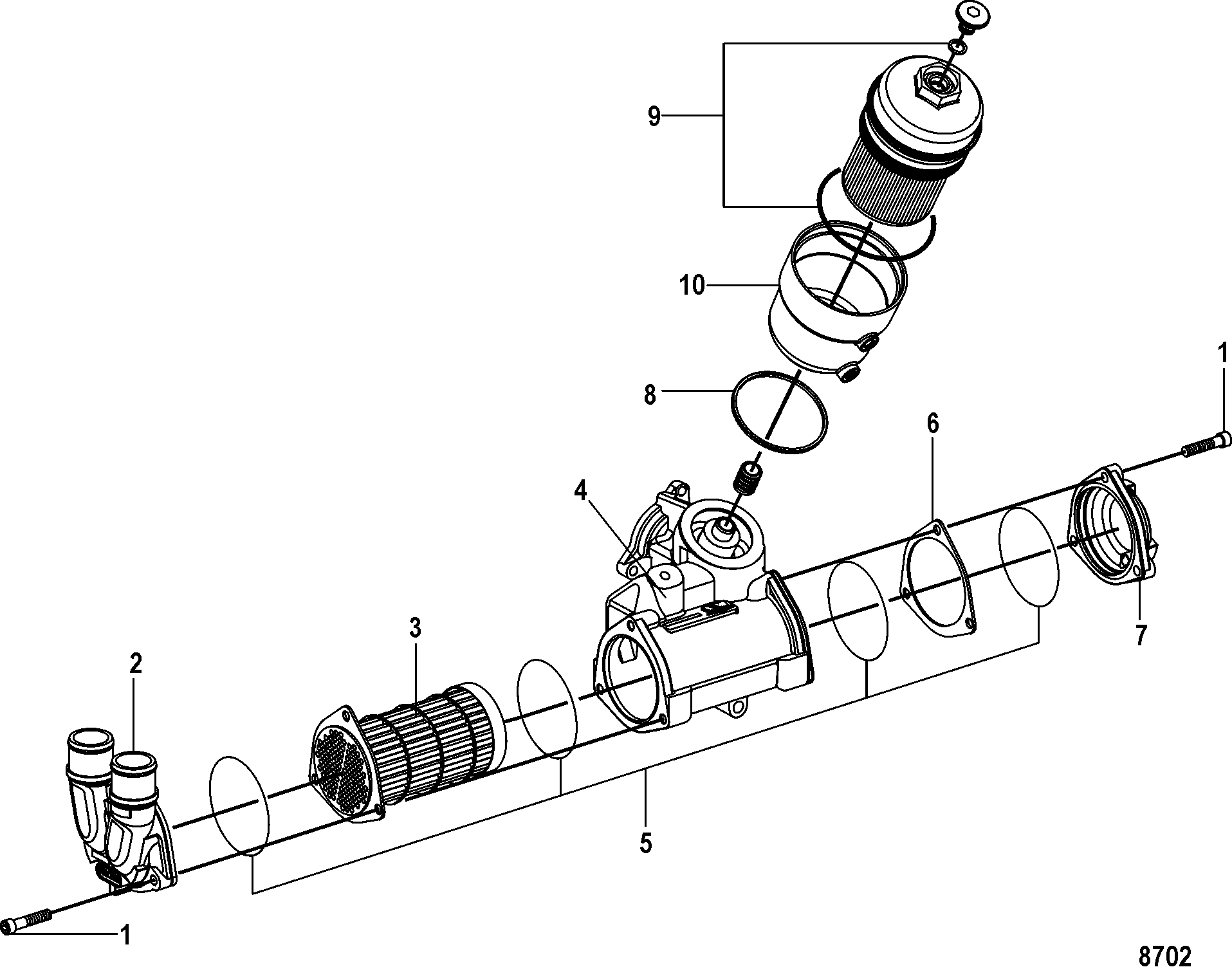 Oil Cooler and Filter Components