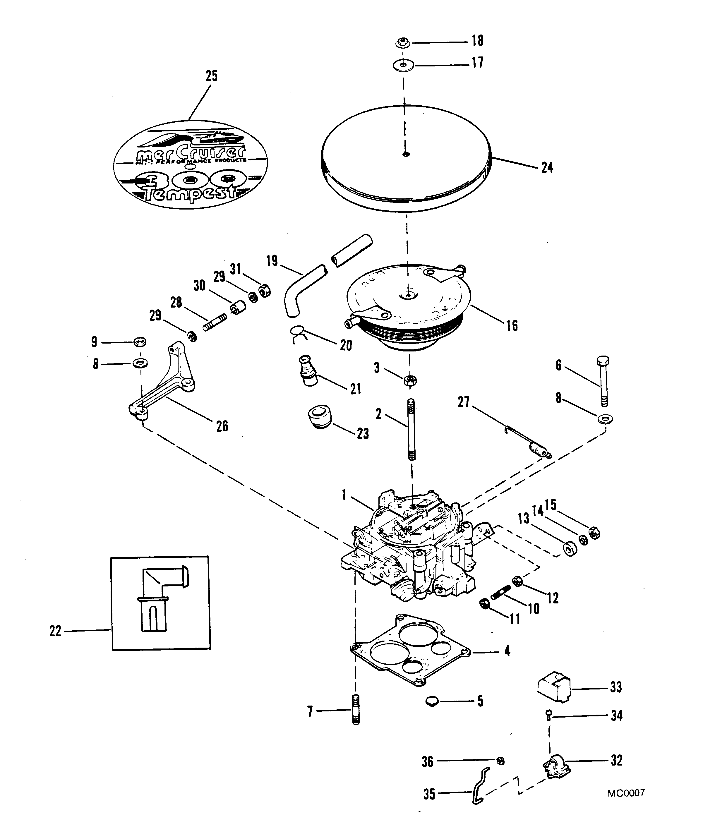 CARBURETOR AND THROTTLE LINKAGE