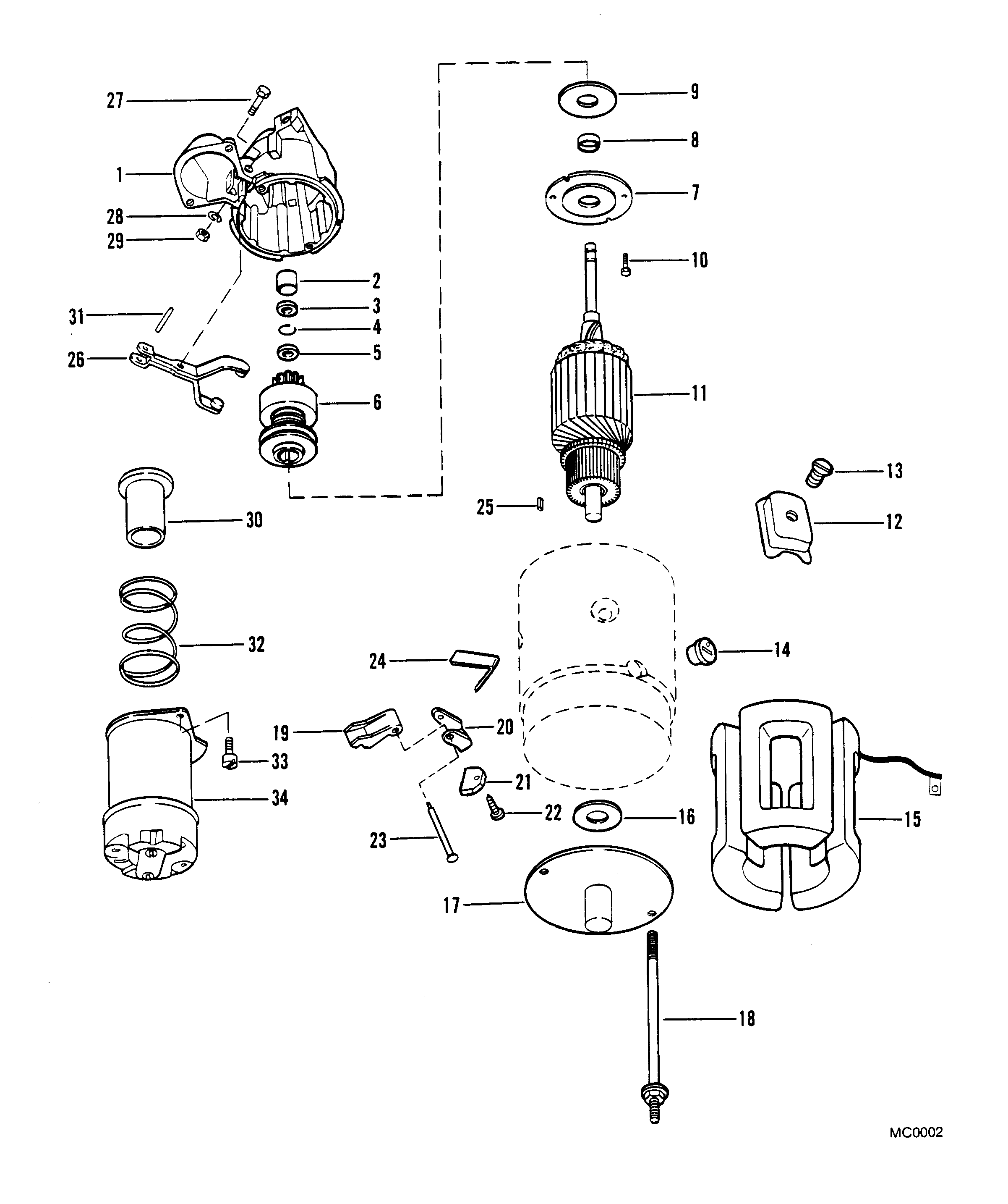 STARTER MOTOR (MR- 12-3/4 FLYWHEEL)