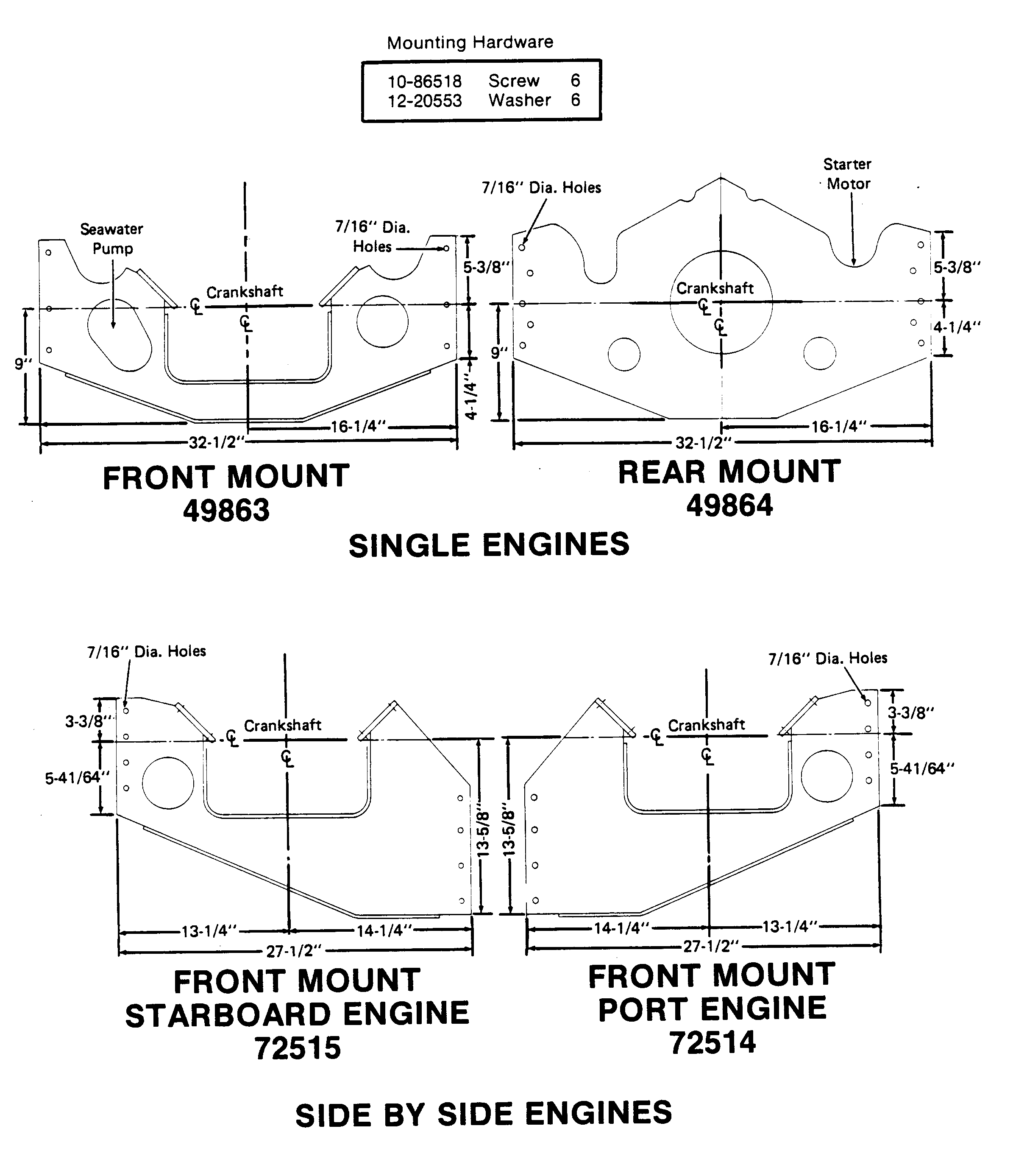 MOUNTING PLATE (SIDE BY SIDE ENGINES)