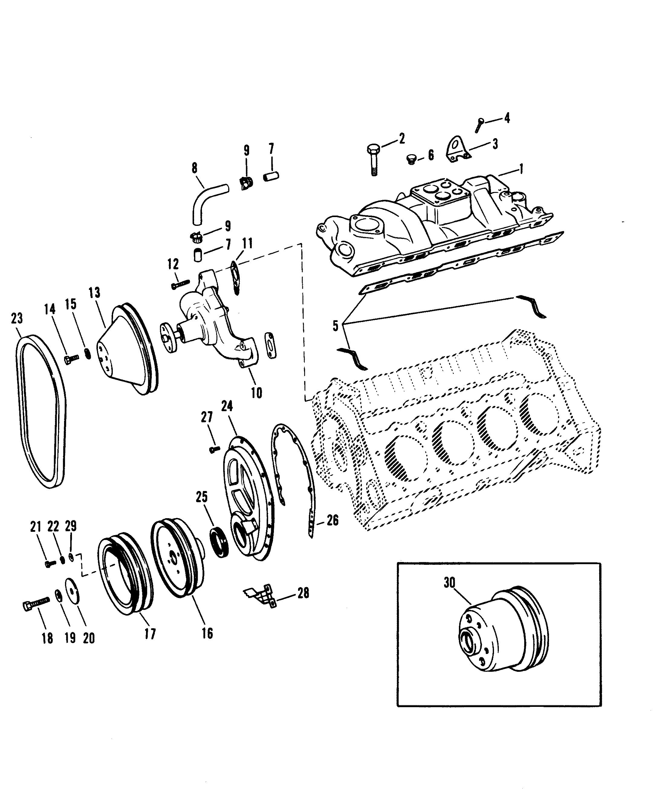 INTAKE MANIFOLD AND FRONT COVER