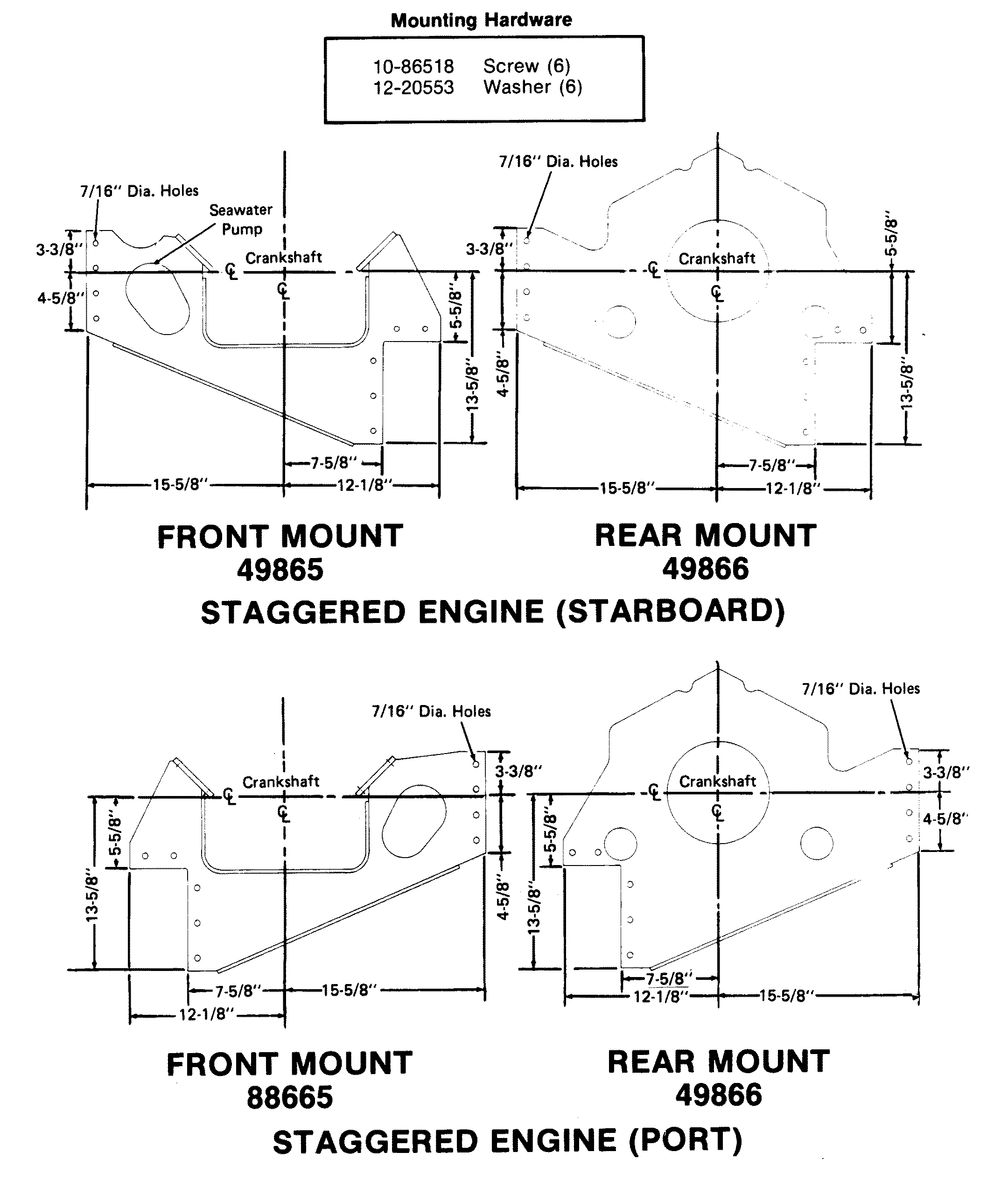 MOUNTING PLATES (STAGGERED ENGINE PORT)