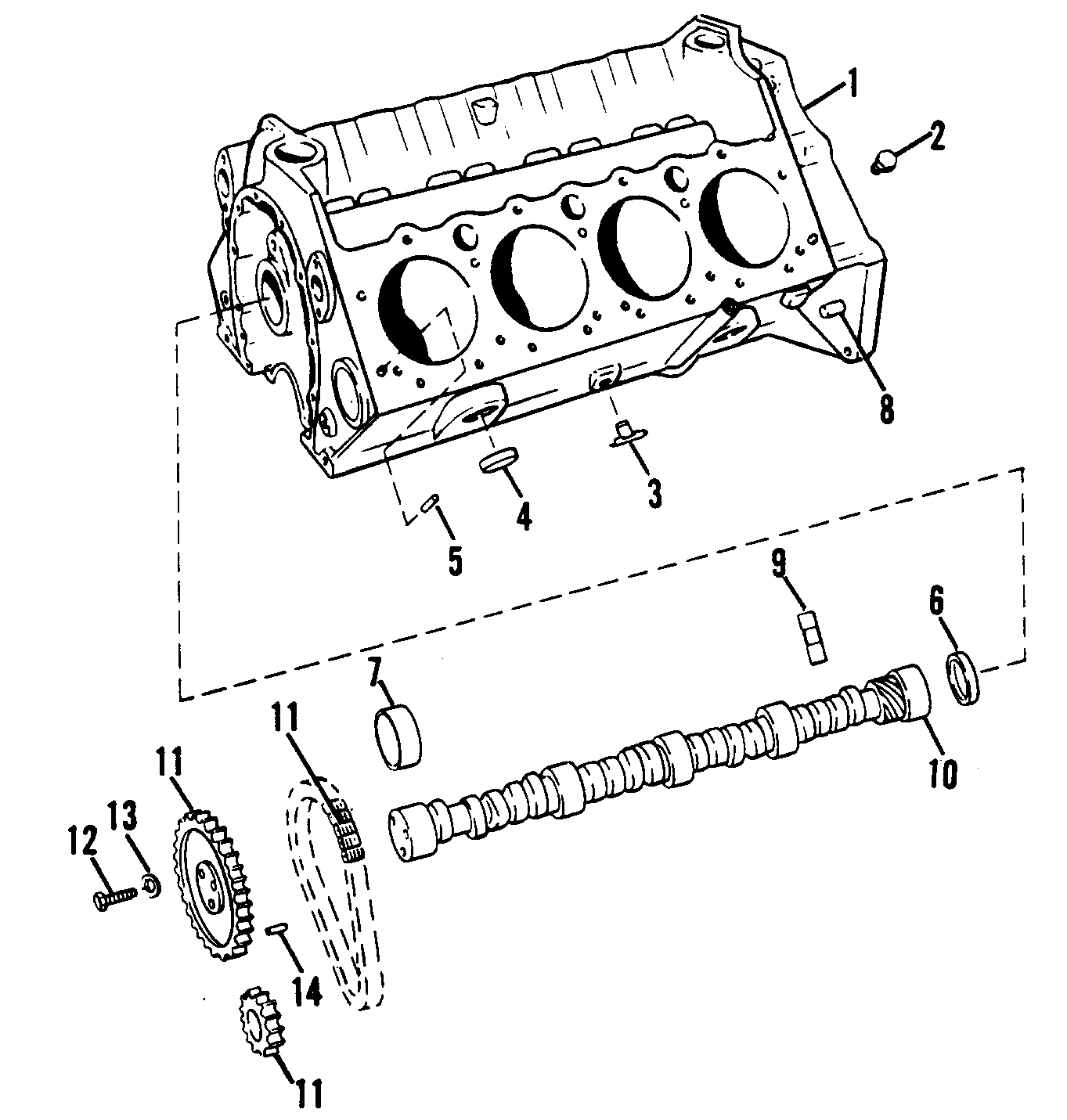CYLINDER BLOCK AND CAMSHAFT
