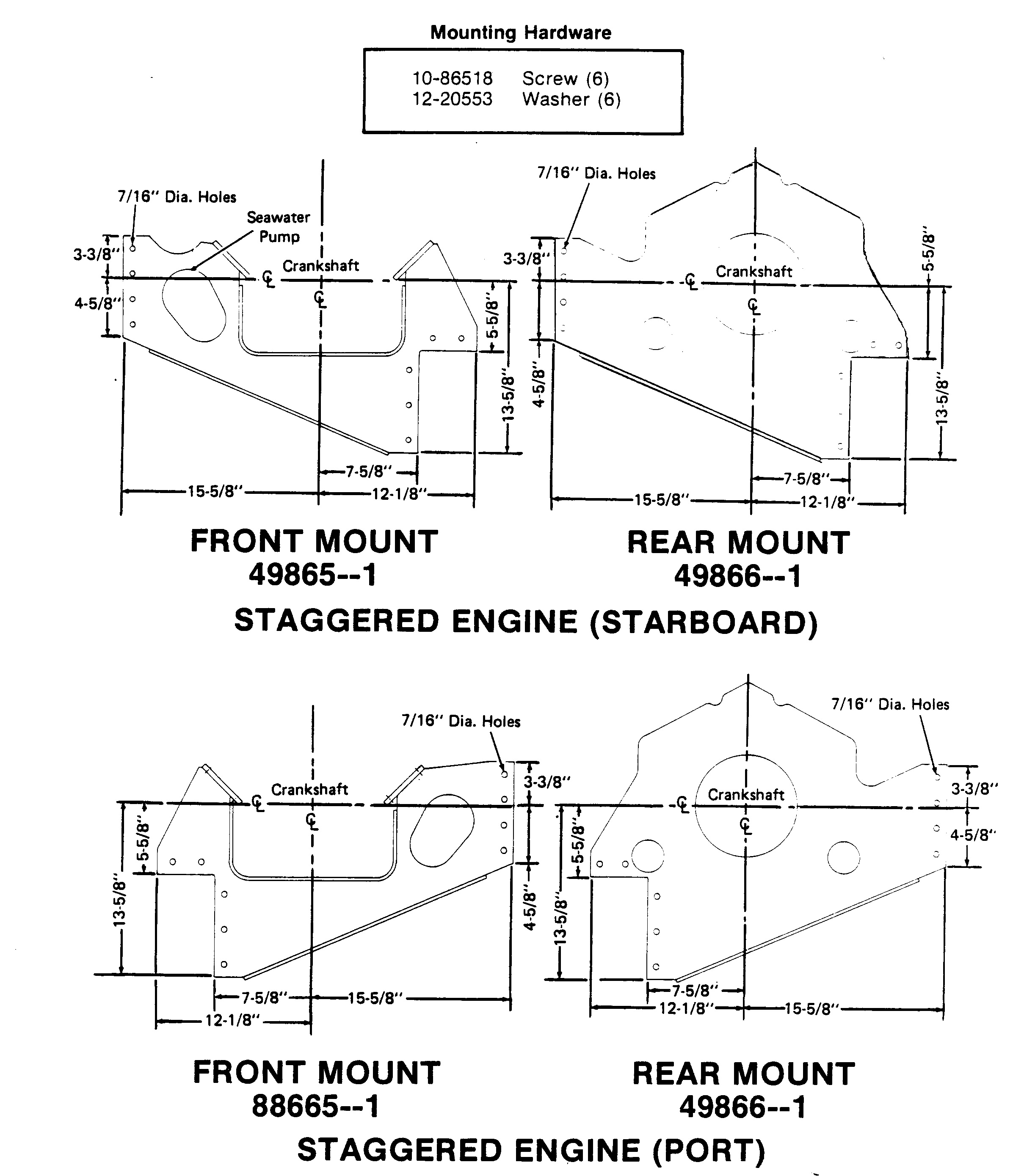 MOUNT PLATES(STAGGERED ENGINES)
