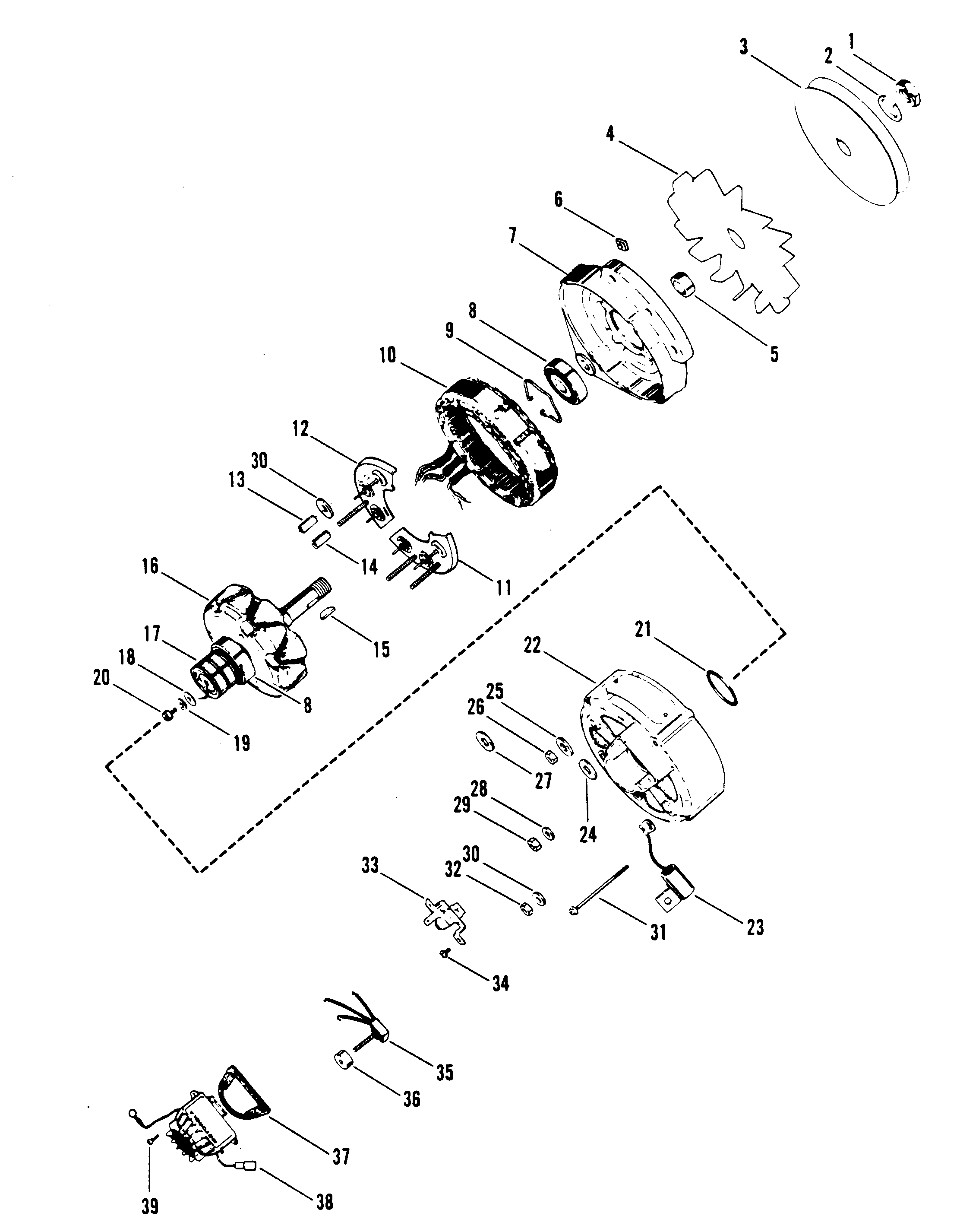 ALTERNATOR (55 AMP) - MOTOROLA #8MR2039K
