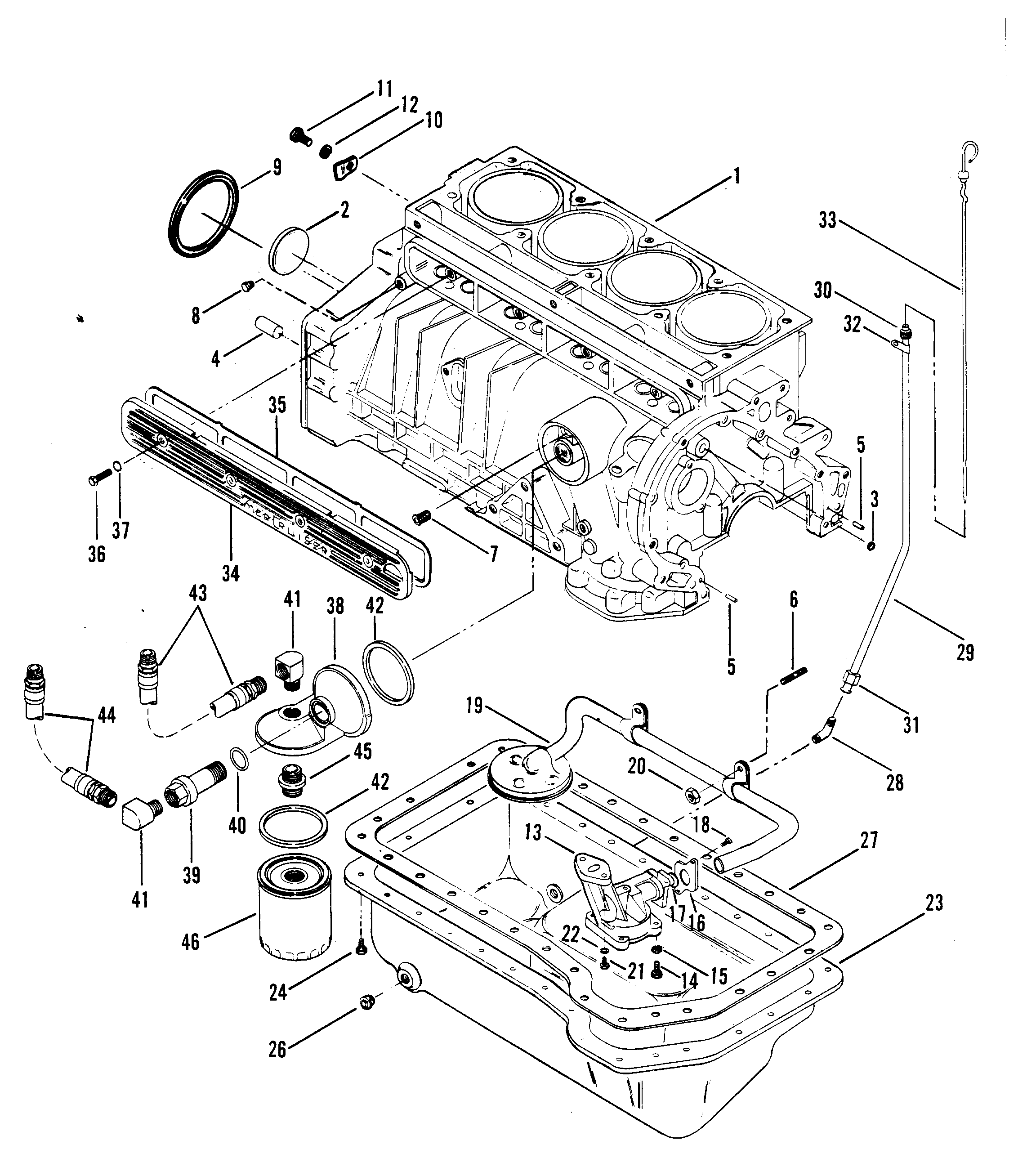 CYLINDER BLOCK, OIL PUMP AND OIL PAN