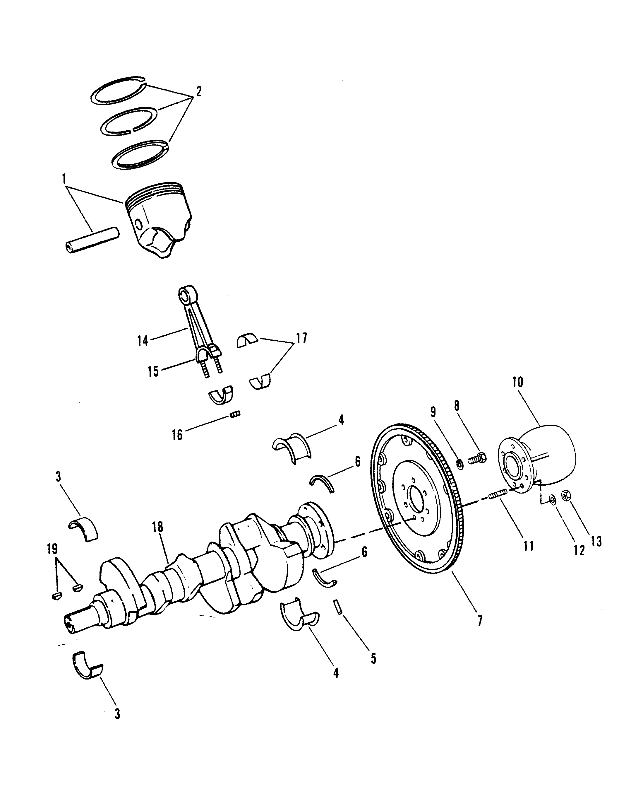 CRANKSHAFT AND PISTONS