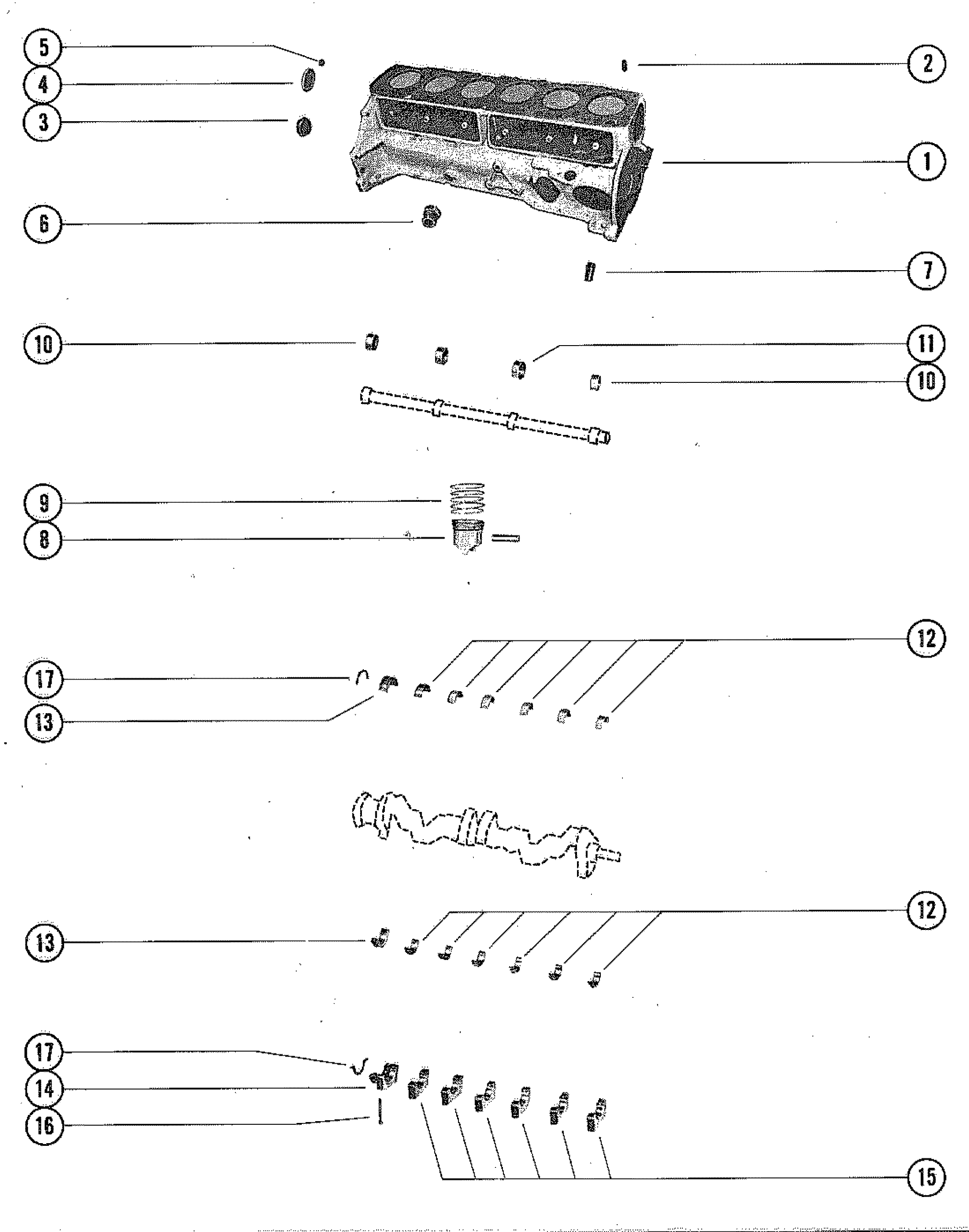 CYLINDER BLOCK, PISTON AND BEARINGS
