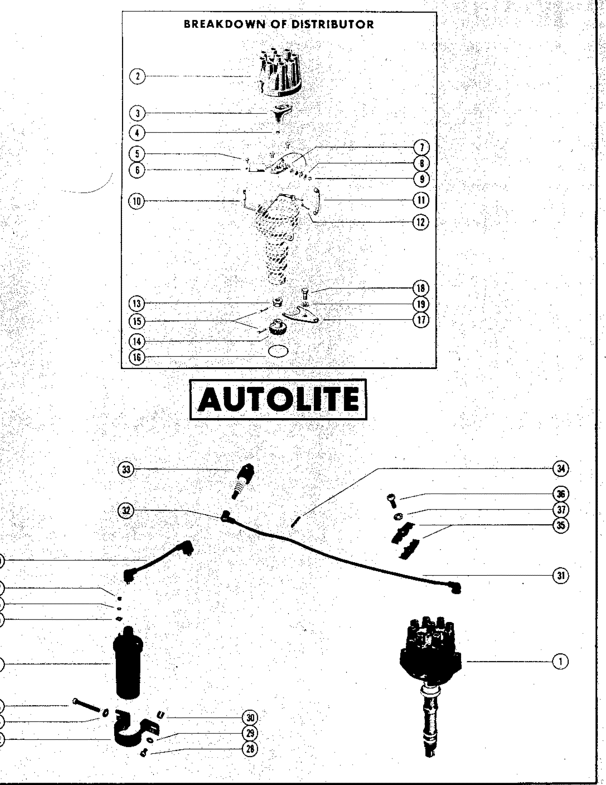DISTRIBUTOR ASSEMBLY, COMPLETE (AUTOLITE)