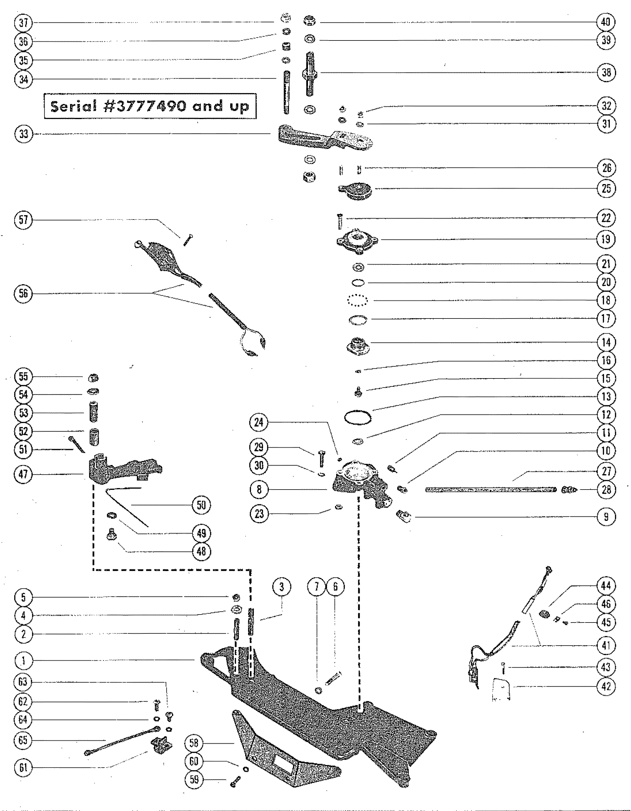 SHIFT BRACKET, REVERSE LOCK VALVE AND ARM ASSEMBLY