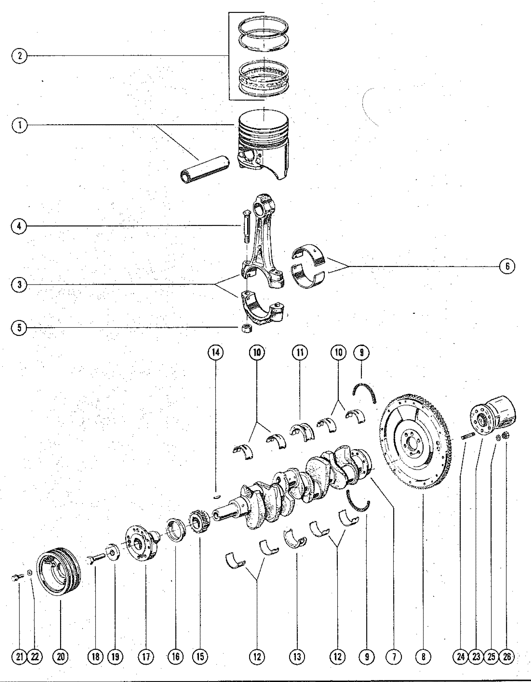 CRANKSHAFT, PISTON AND CONNECTING ROD