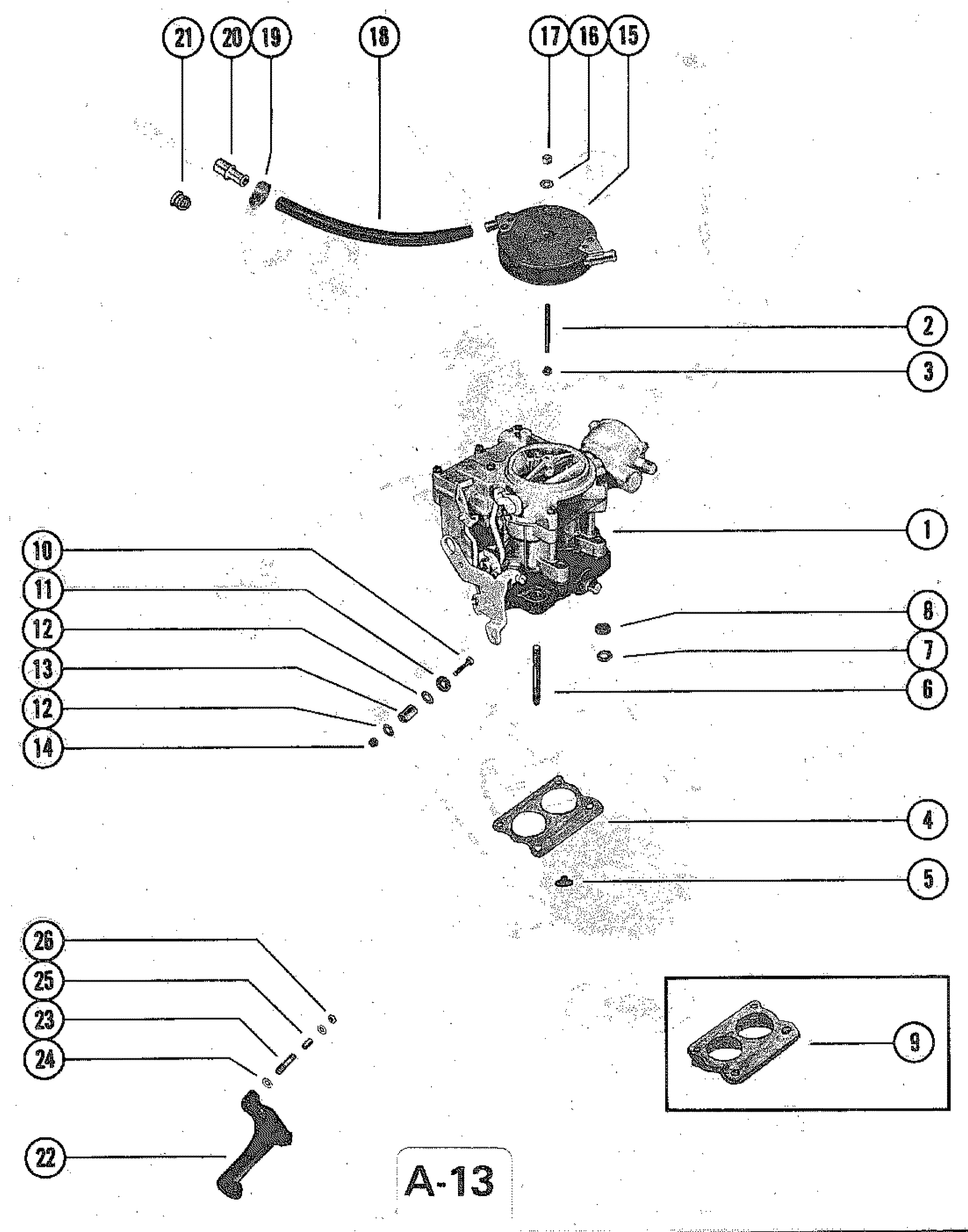 CARBURETOR AND MOUNTING BRACKETS