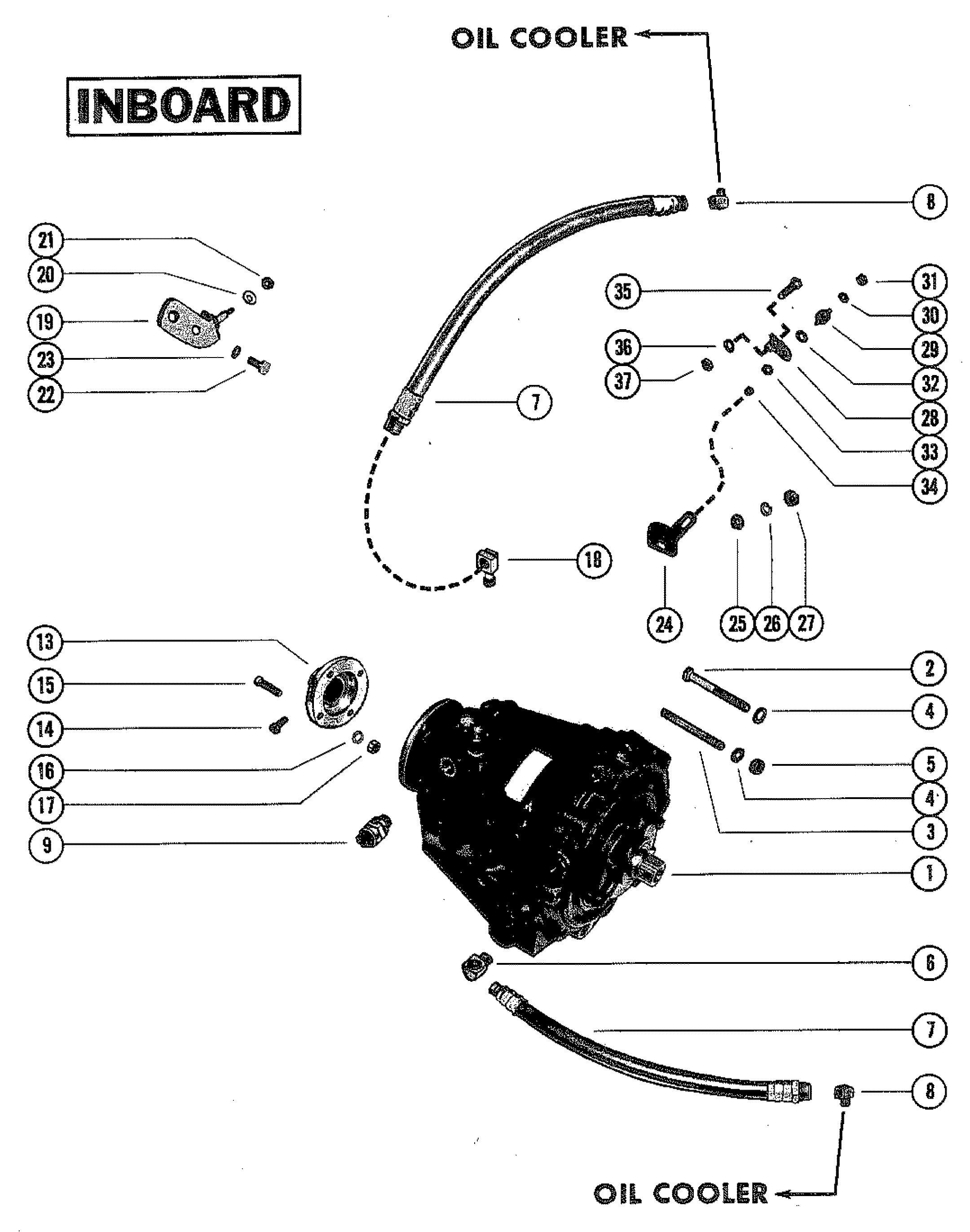 TRANSMISSION AND RELATED PARTS (INBOARD)